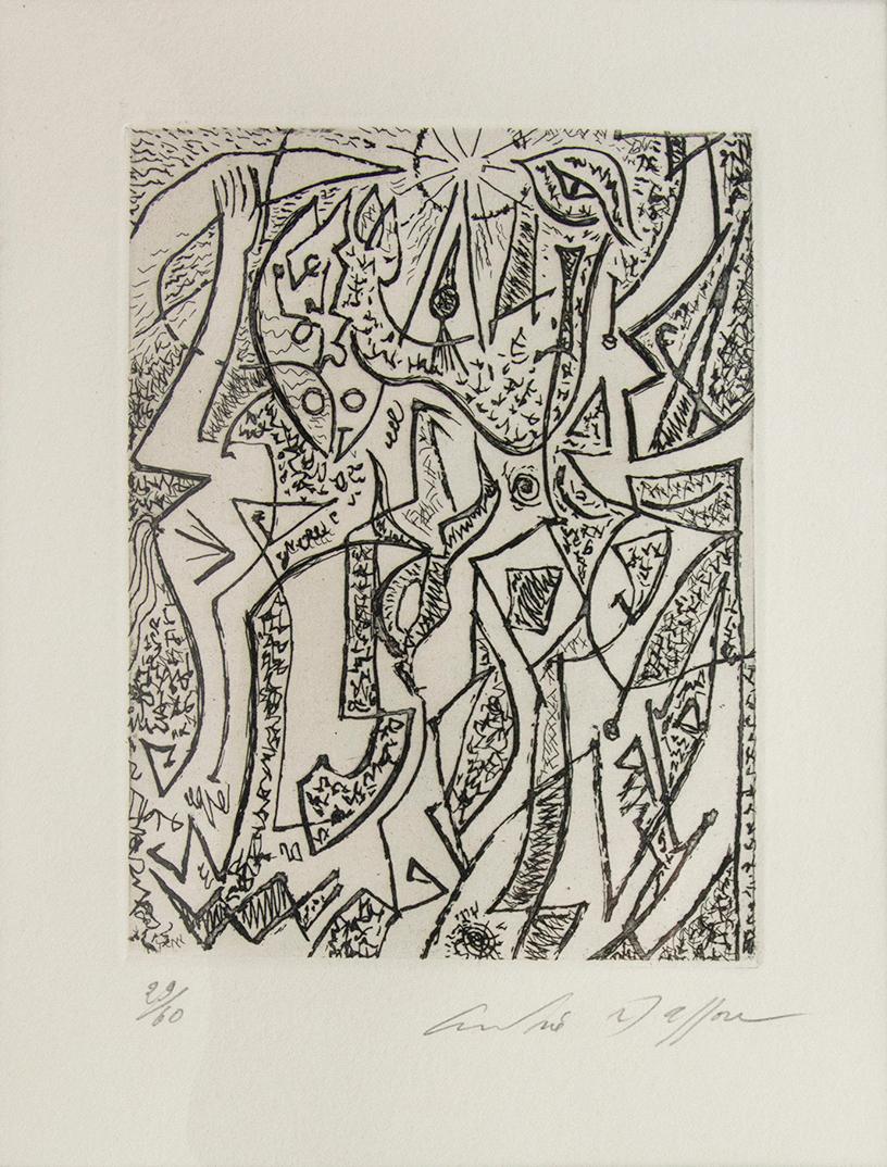 Surrealism between two wars, International Anthology of Contemporary Engraving  - Gray Figurative Print by Marcel Duchamp