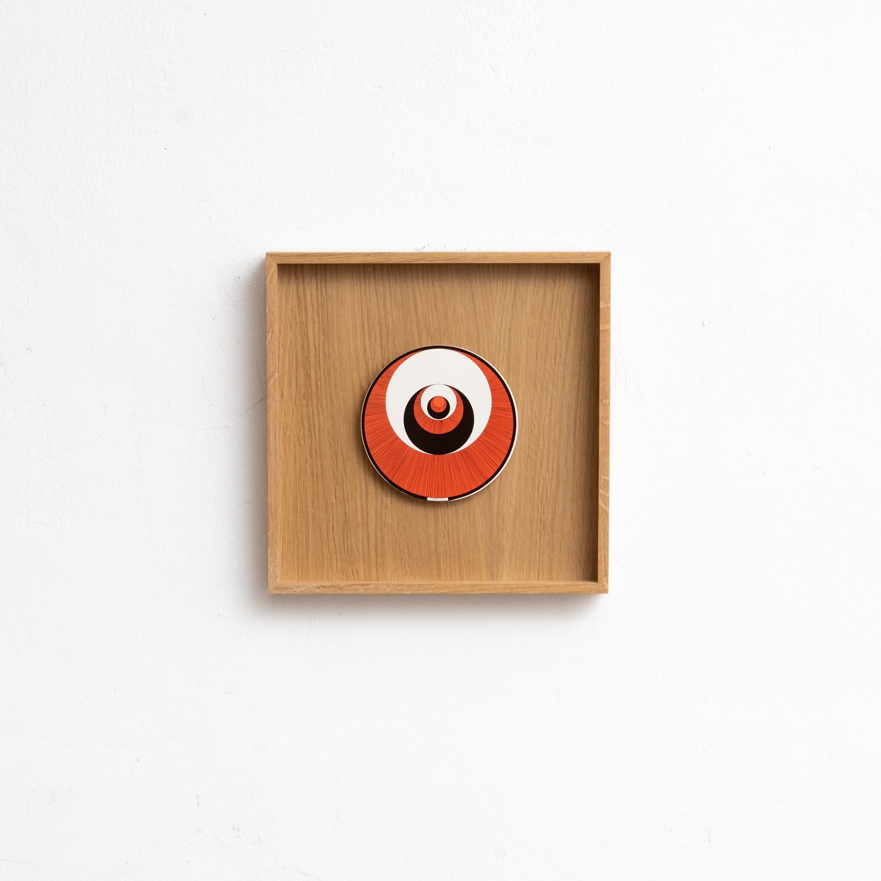 Mid-Century Modern Marcel Duchamp Red Black and White Corolles Rotorelief by Konig Series 133, 1987 For Sale