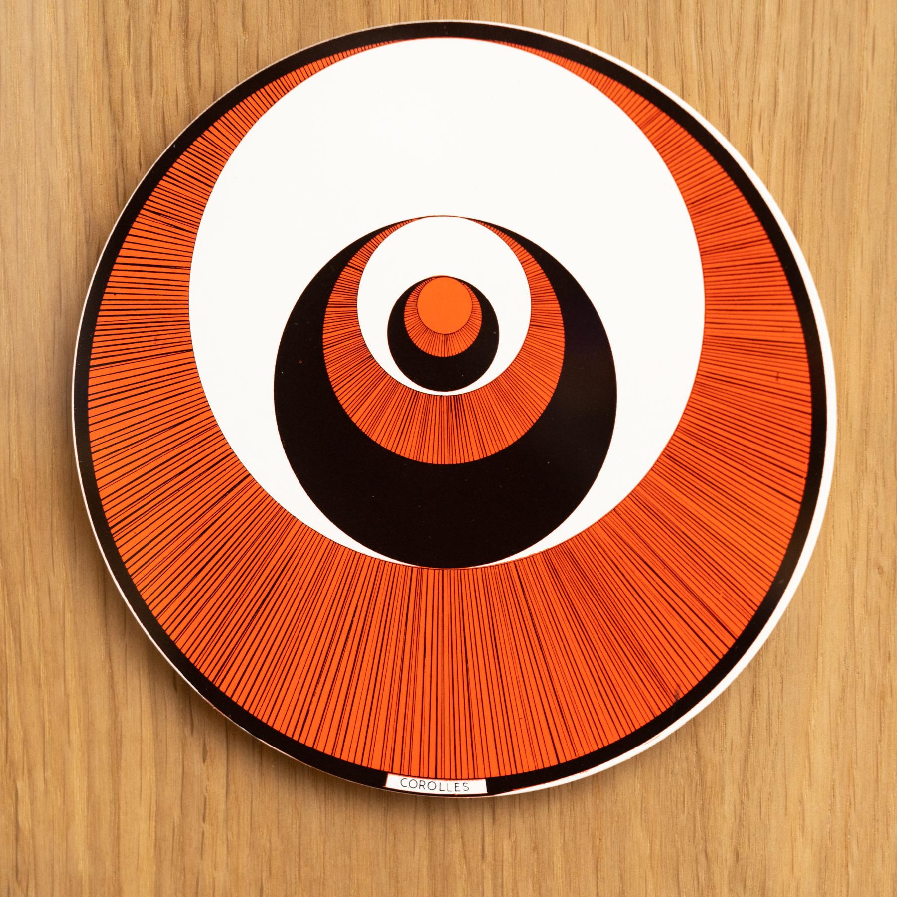 Marcel Duchamp Red Black and White Corolles Rotorelief by Konig Series 133, 1987 For Sale 1