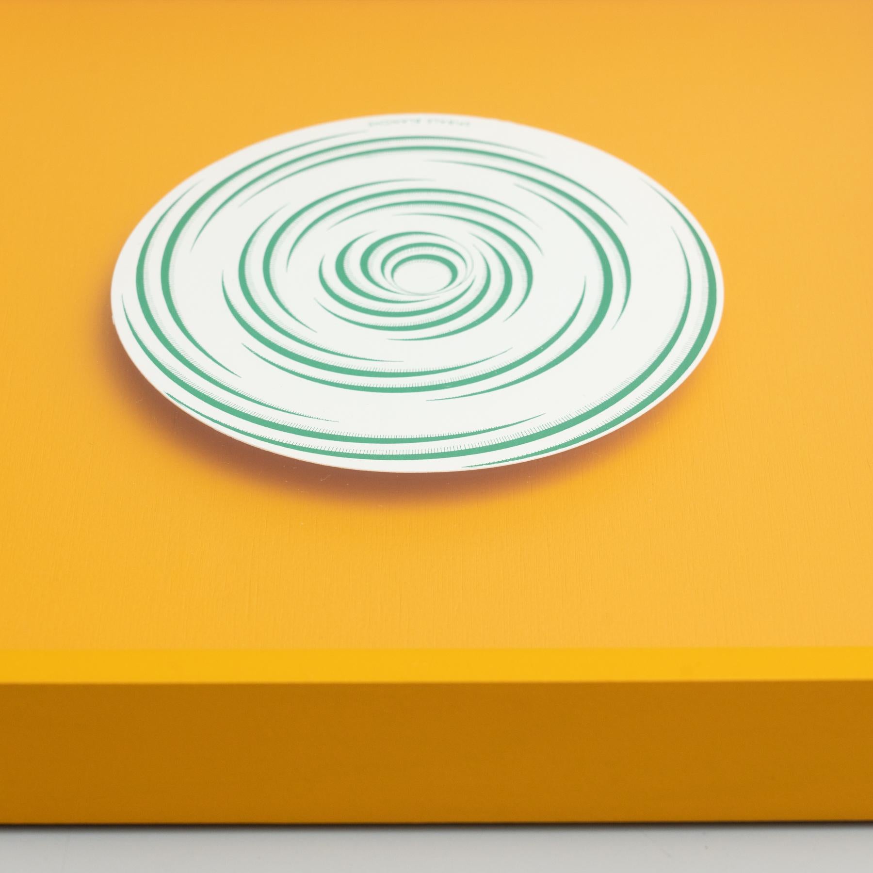 Marcel Duchamp Spirale Blanche Rotorelief Framed in Yellow, 1987 For Sale 6