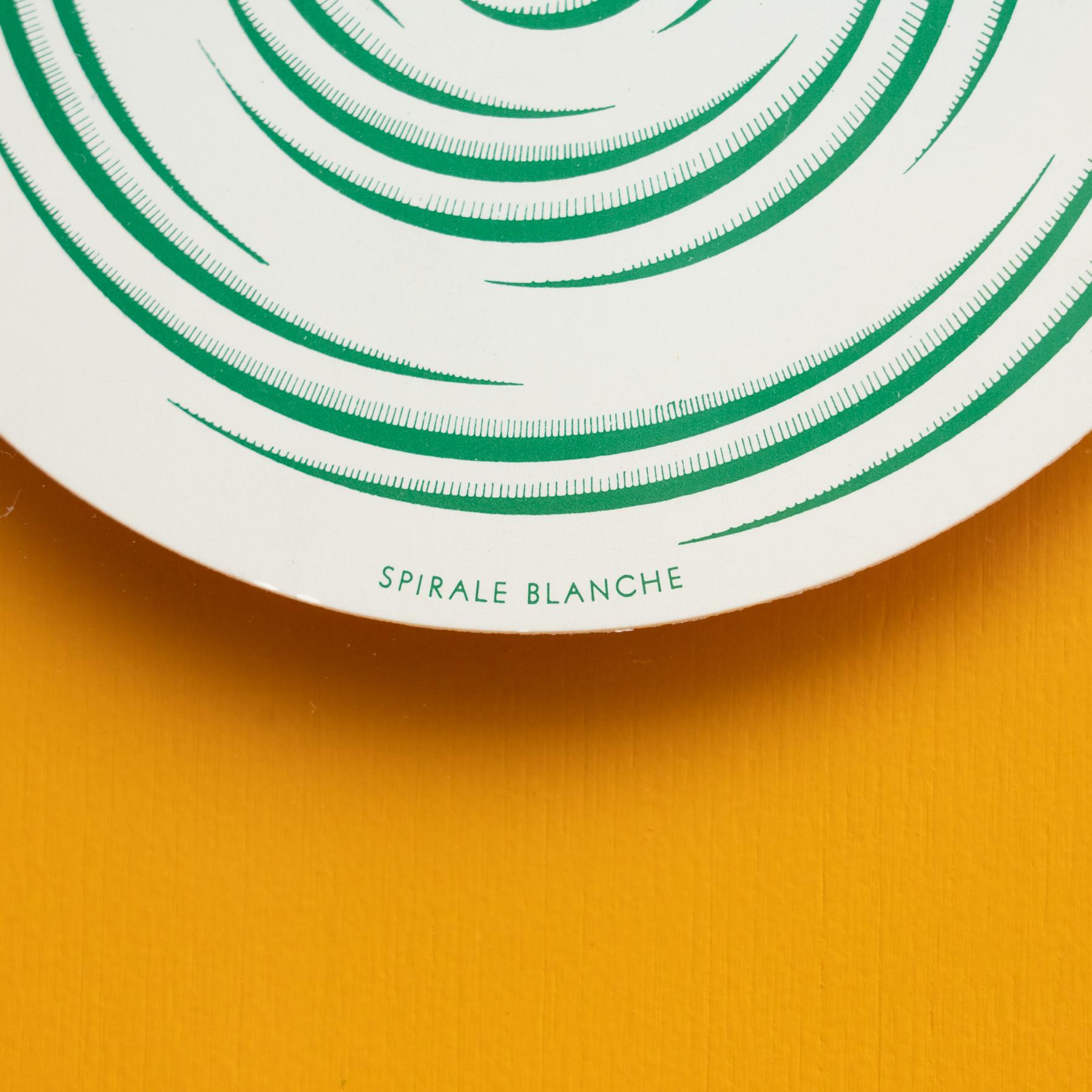 Late 20th Century Marcel Duchamp Spirale Blanche Rotorelief Framed in Yellow, 1987 For Sale