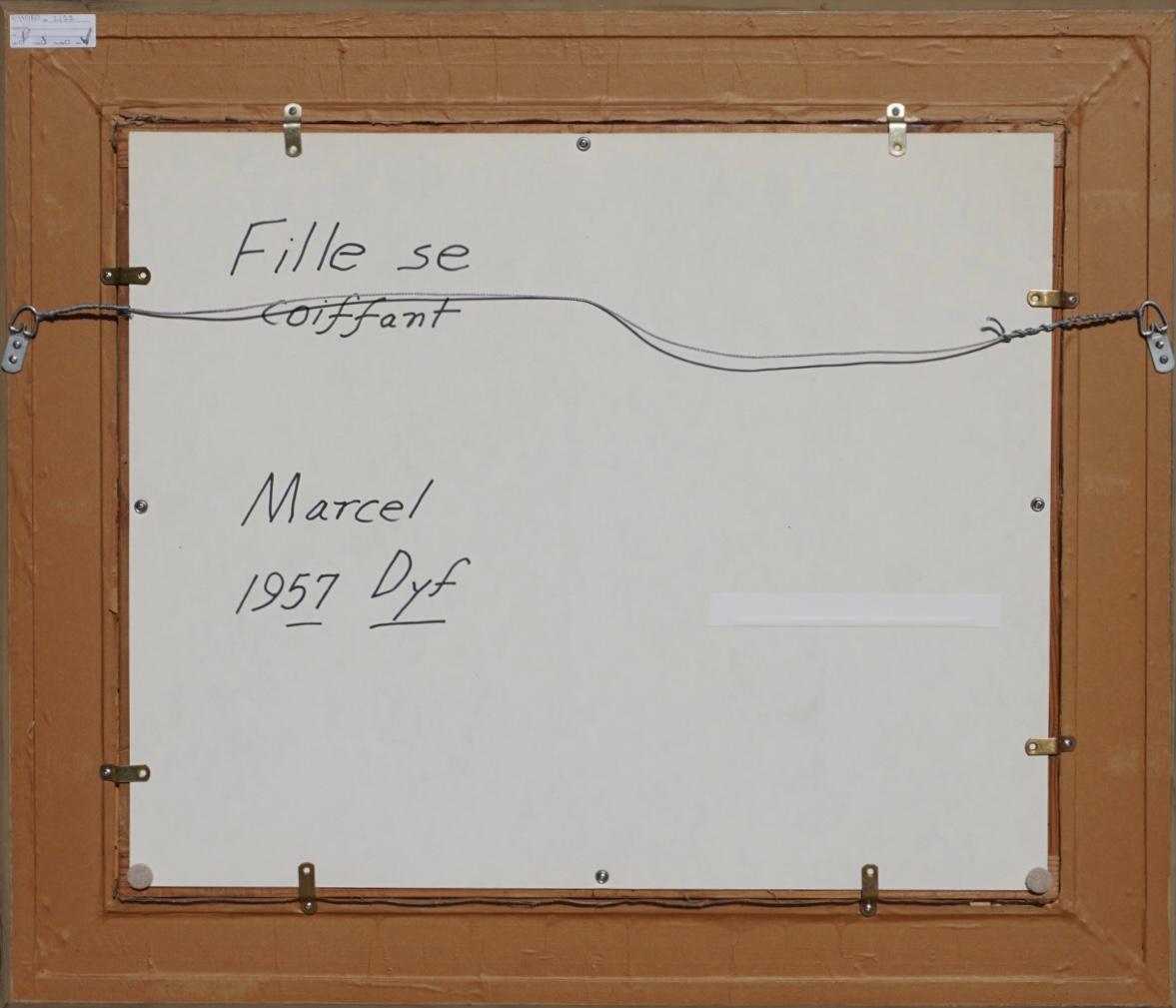 Marcel Dyf Fille Se Coiffant, 1957 (Handbemalt)