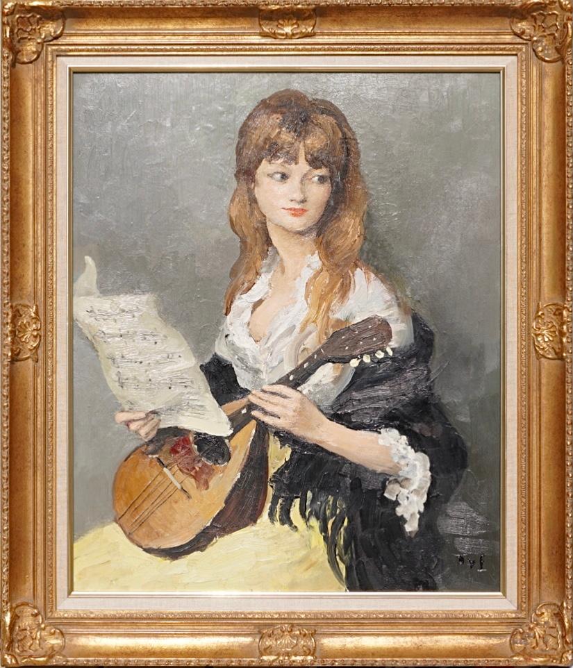 Marcel Dyf (French, 1899-1985) Leçon de musique; Music Lesson
Circa 1965, Oil on canvas 
Dimensions: 29 x 24 inches (73.0 x 61.0 cm) 
Framed: 36 x 31 Inches
Signed lower right: Dyf Titled on stretcher: Leçon de musique   

Another romantic
