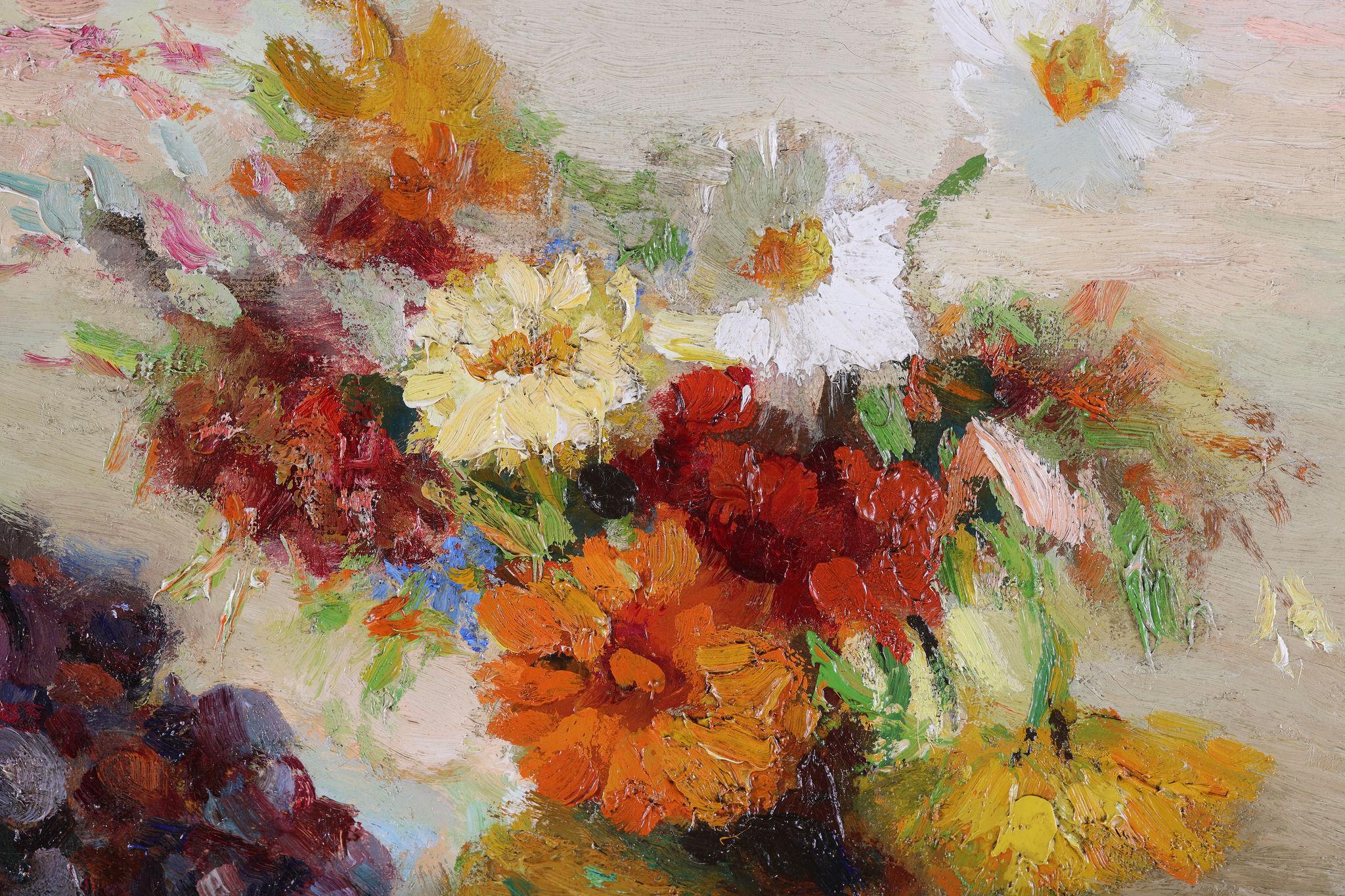 Natura morta di frutta, fiori e vasi su un tavolo di Marcel Dyf. Olio su tela in vendita 5