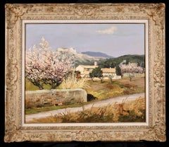 Amandiers en fleurs - Post Impressionist Landscape Oil Painting by Marcel Dyf