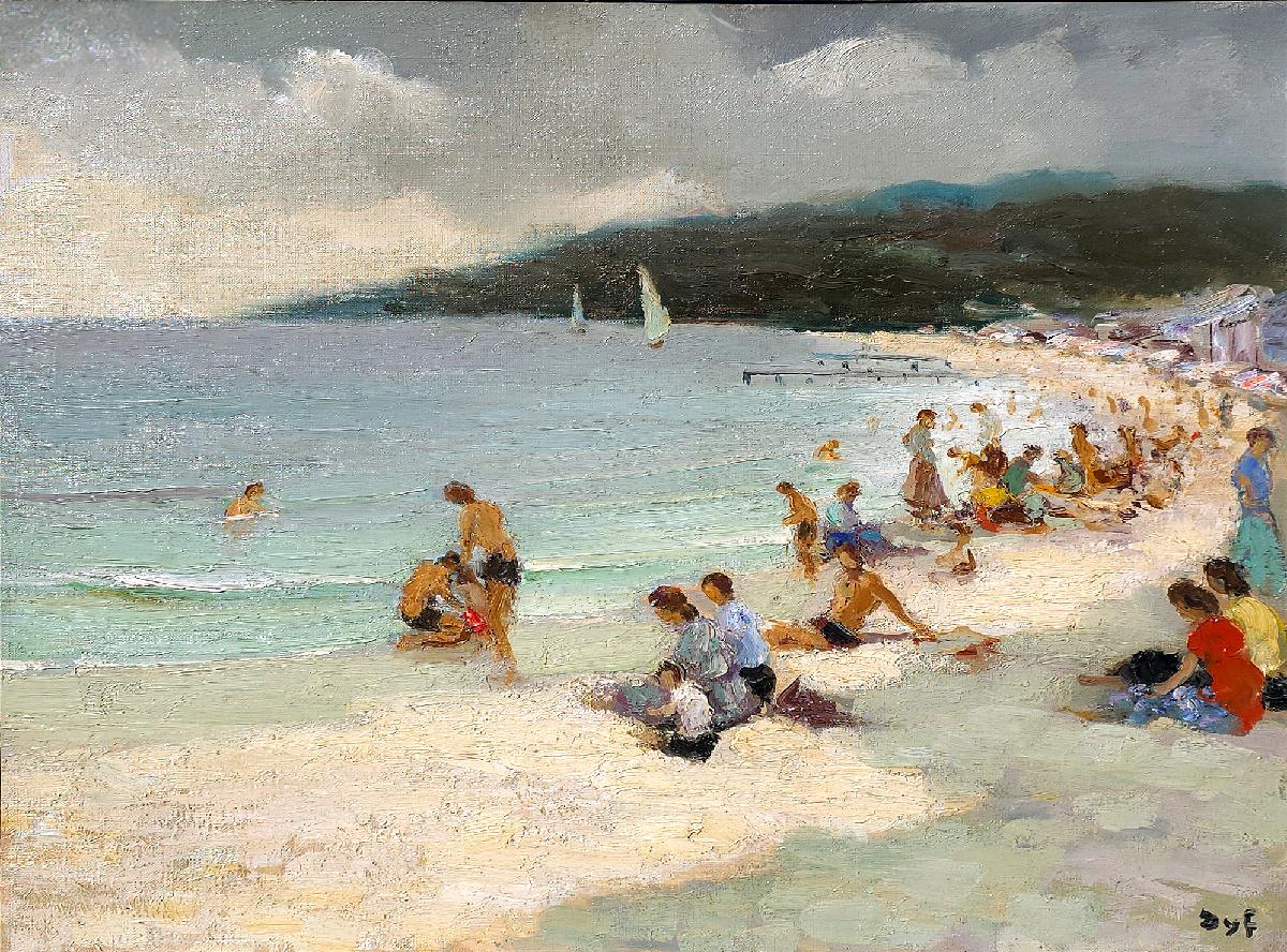 Baigneuses, Morbihan - Painting by Marcel Dyf