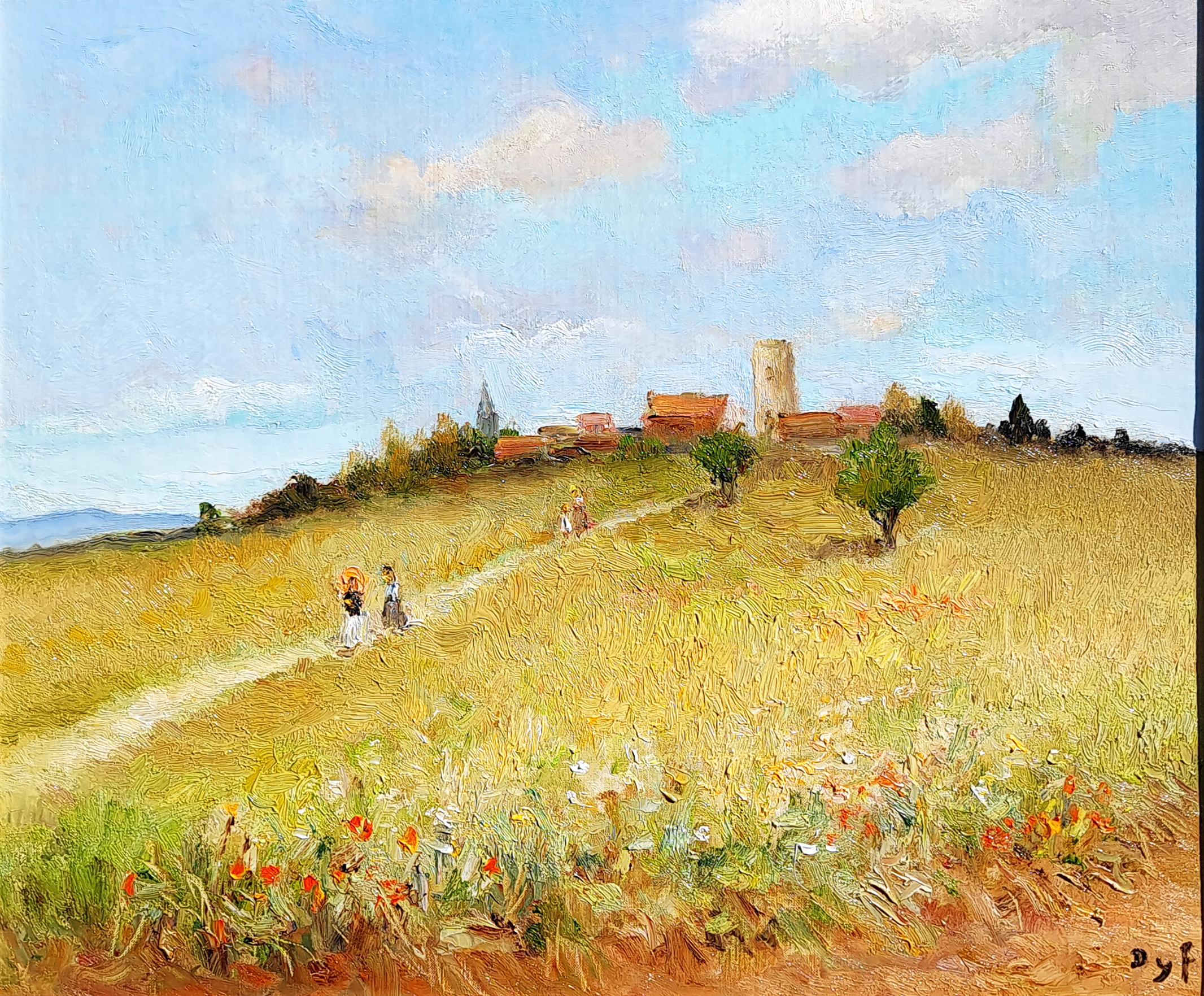Balade dans le champ de blé - Painting by Marcel Dyf