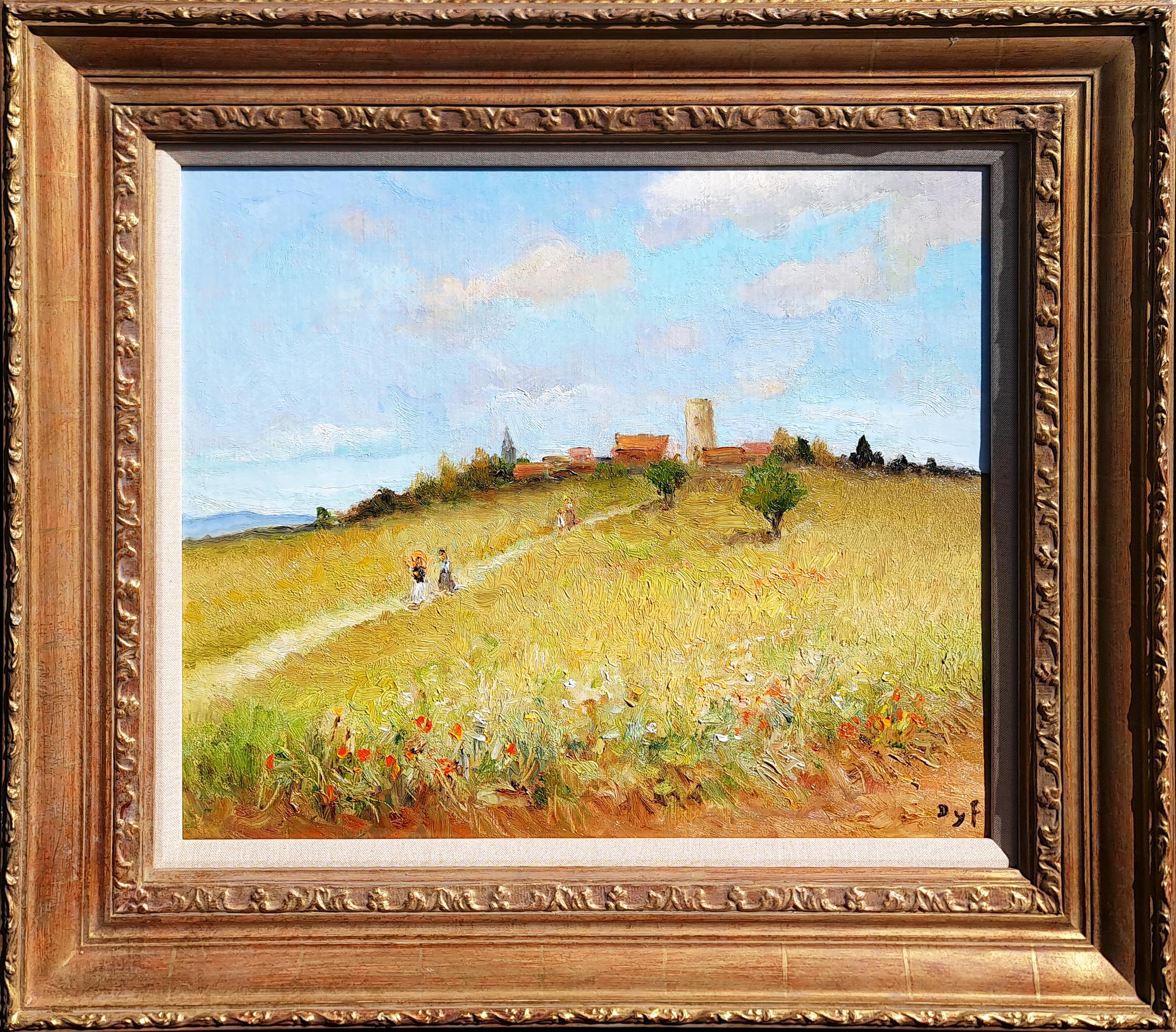 Marcel Dyf Landscape Painting - Balade dans le champ de blé