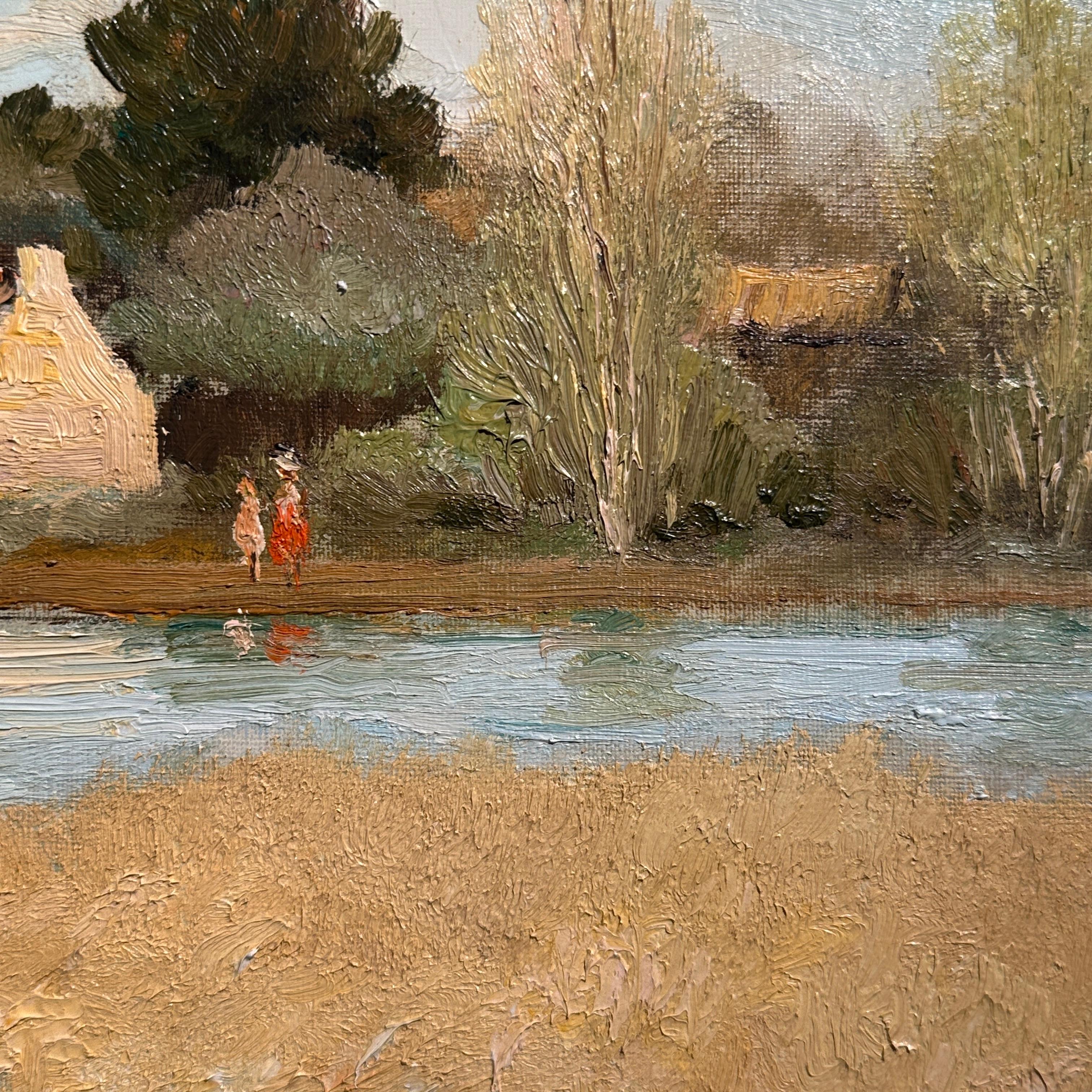 Bles et Maïs peinture impressionniste de paysage de Provence jaune maïs - Impressionnisme Painting par Marcel Dyf