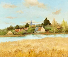 Bles et Corn impressionist Landscape painting of the French Provence corn yellow