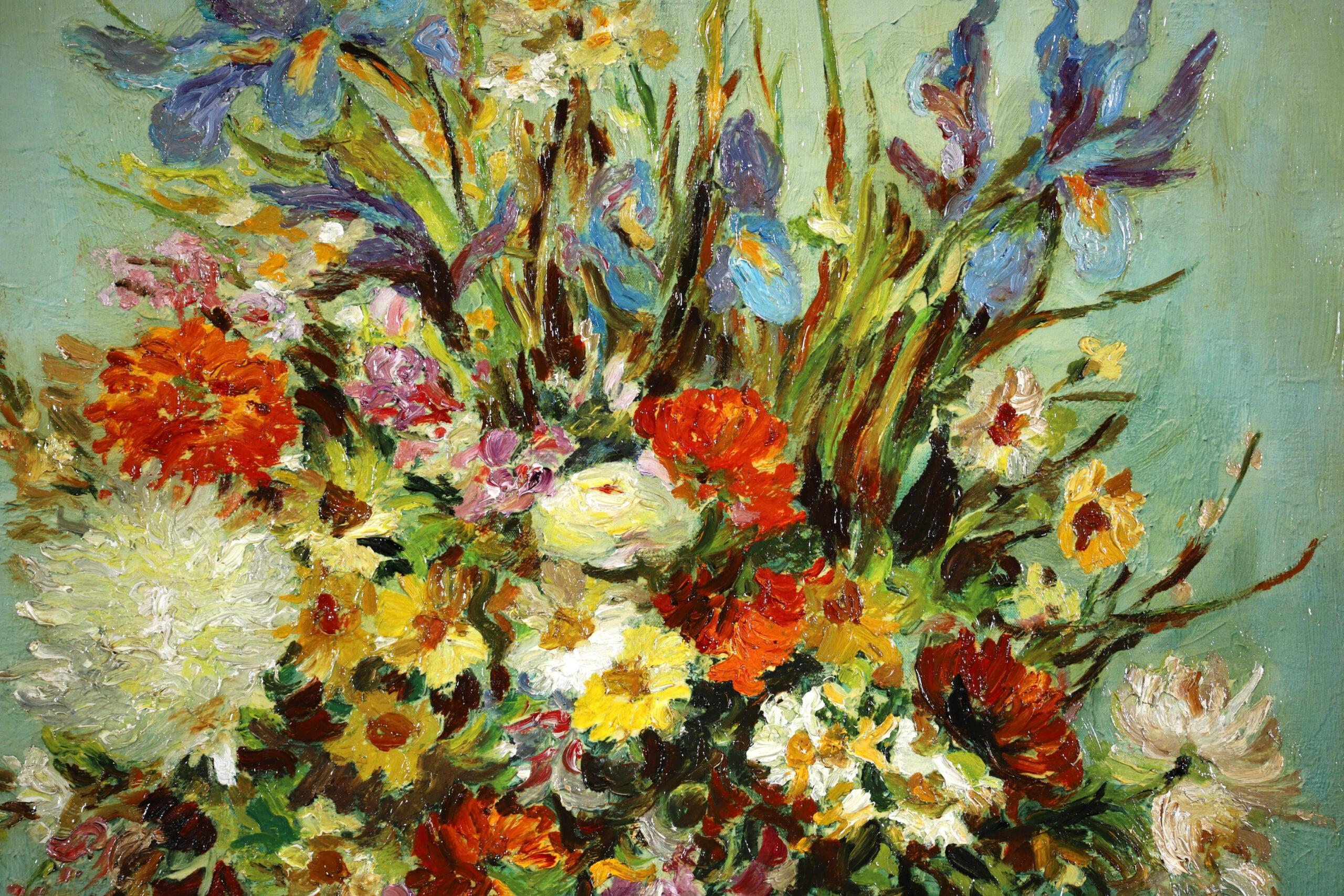 Bouquet de fleurs - Post Impressionist Still Life Oil Painting by Marcel Dyf 2