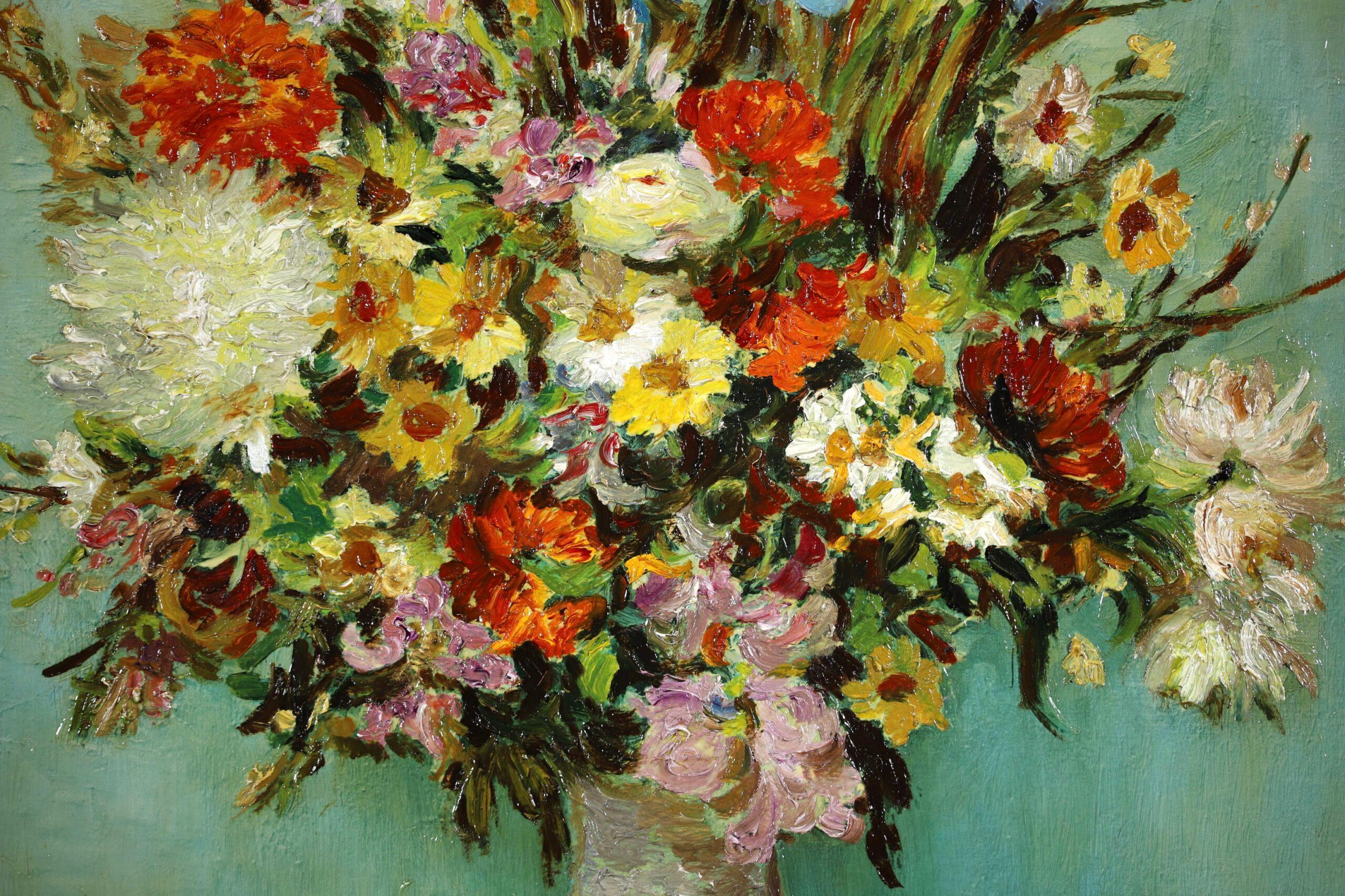 Bouquet de fleurs - Post Impressionist Still Life Oil Painting by Marcel Dyf 3