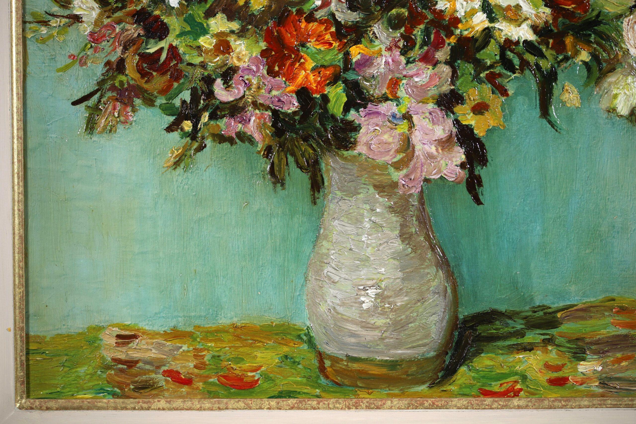 Bouquet de fleurs - Post Impressionist Still Life Oil Painting by Marcel Dyf 4