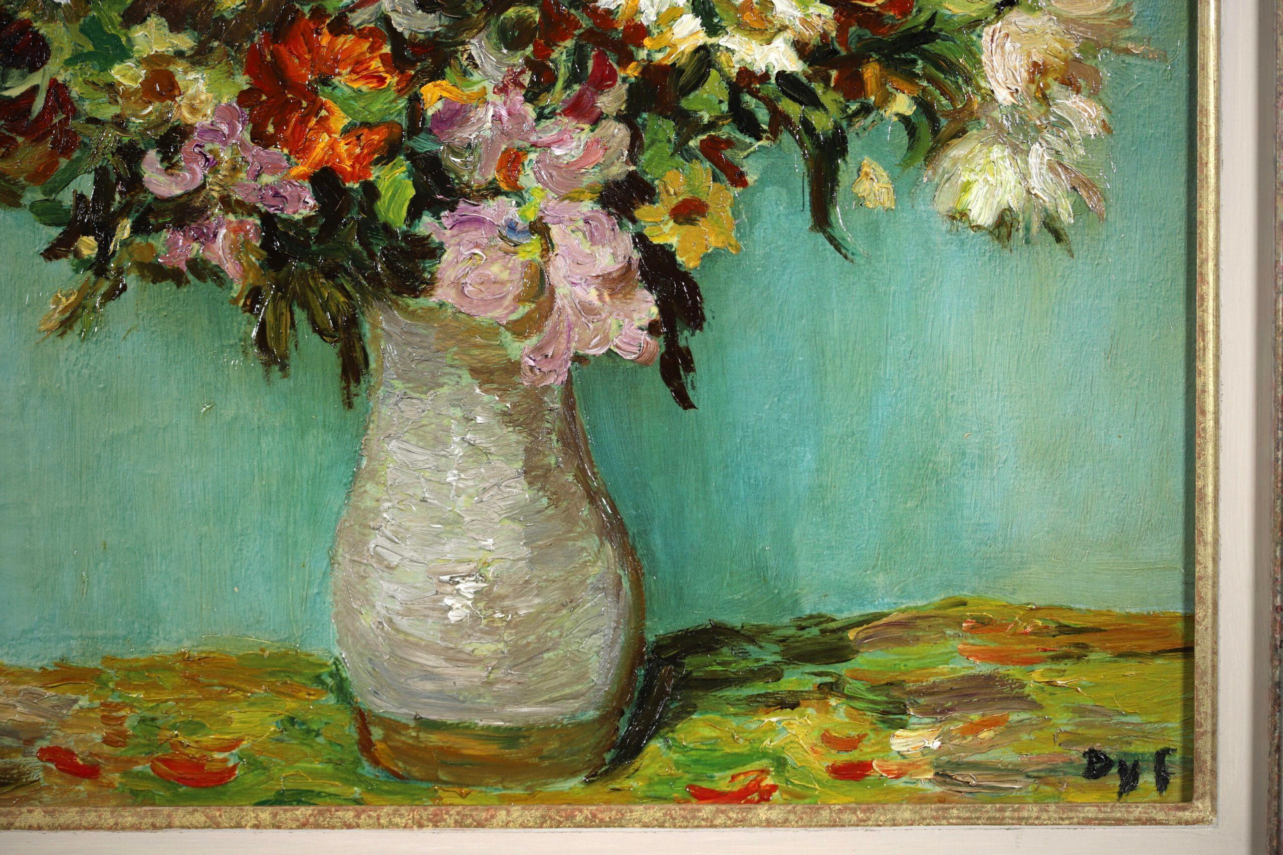 Bouquet de fleurs - Post Impressionist Still Life Oil Painting by Marcel Dyf 5