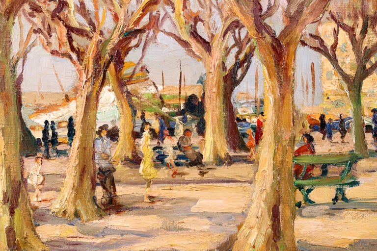 Cannes et le vieux port - Post Impressionist Oil, Landscape by Marcel Dyf For Sale 8