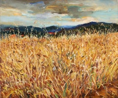 Champ de ble - Paysage post-impressionniste à l'huile par Marcel Dyf
