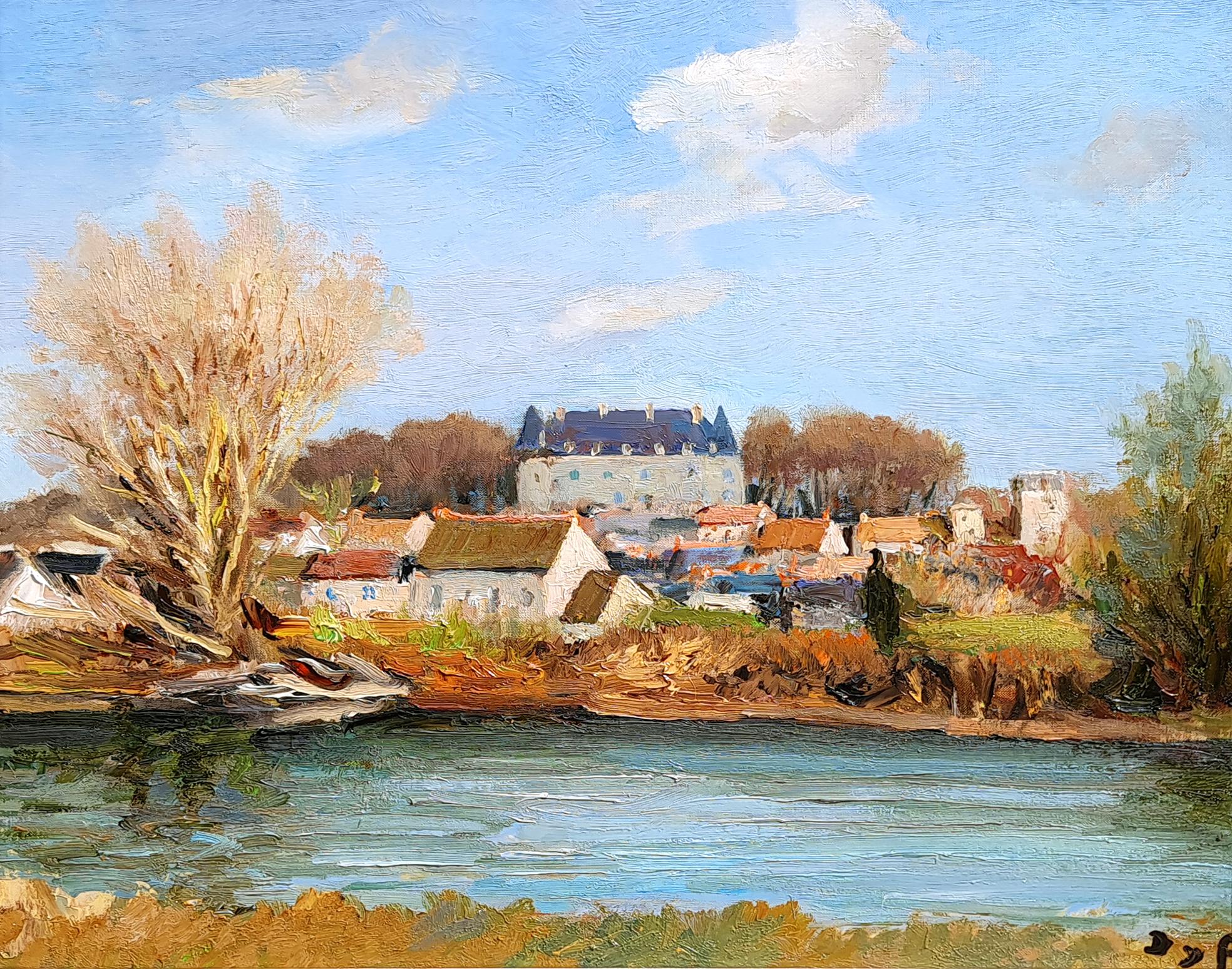 Chàteauneuf-Sur-Cher - Painting de Marcel Dyf
