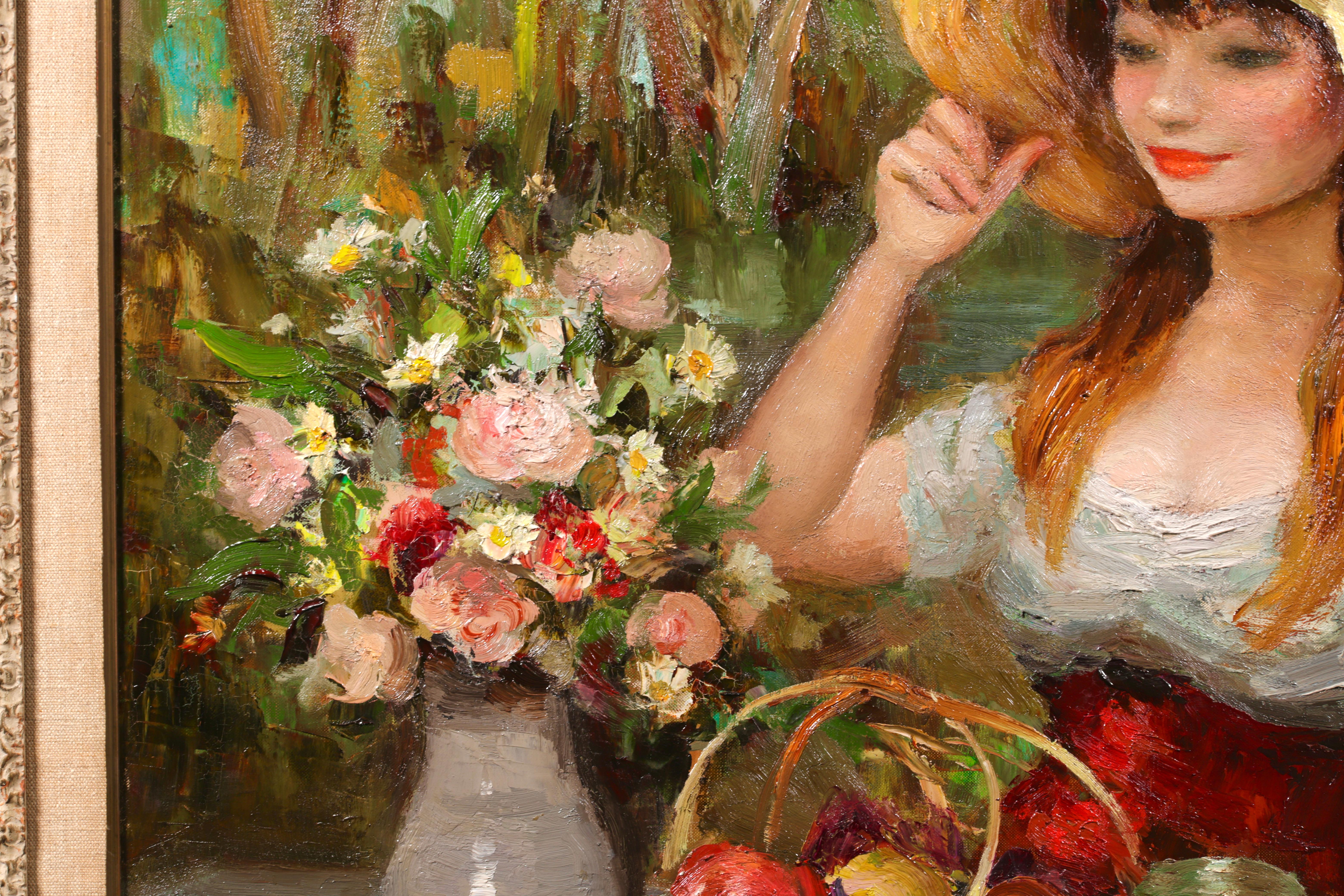 Claudine à la capeline - Ritratto ad olio post impressionista di Marcel Dyf 4