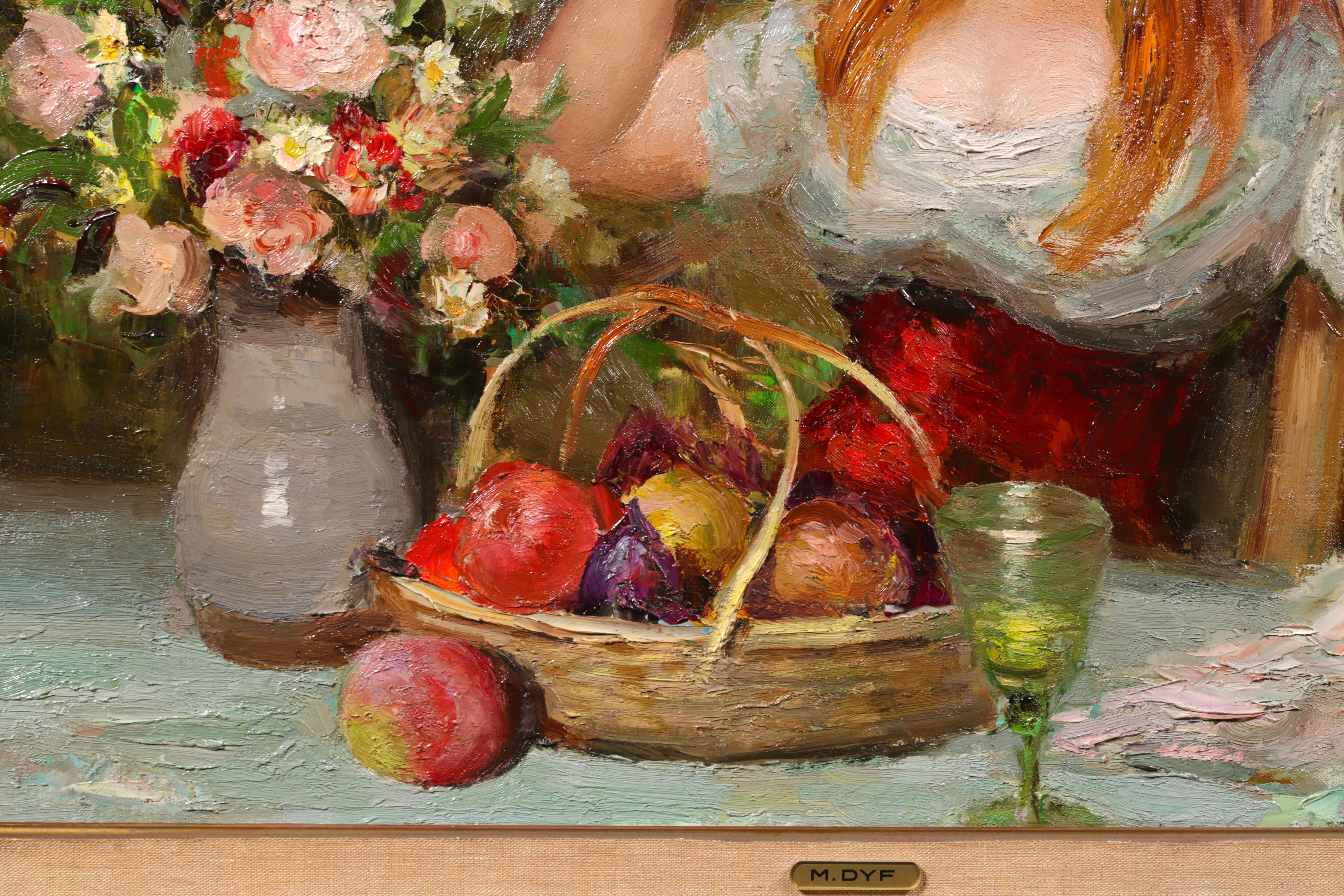 Claudine à la capeline - Ritratto ad olio post impressionista di Marcel Dyf 5