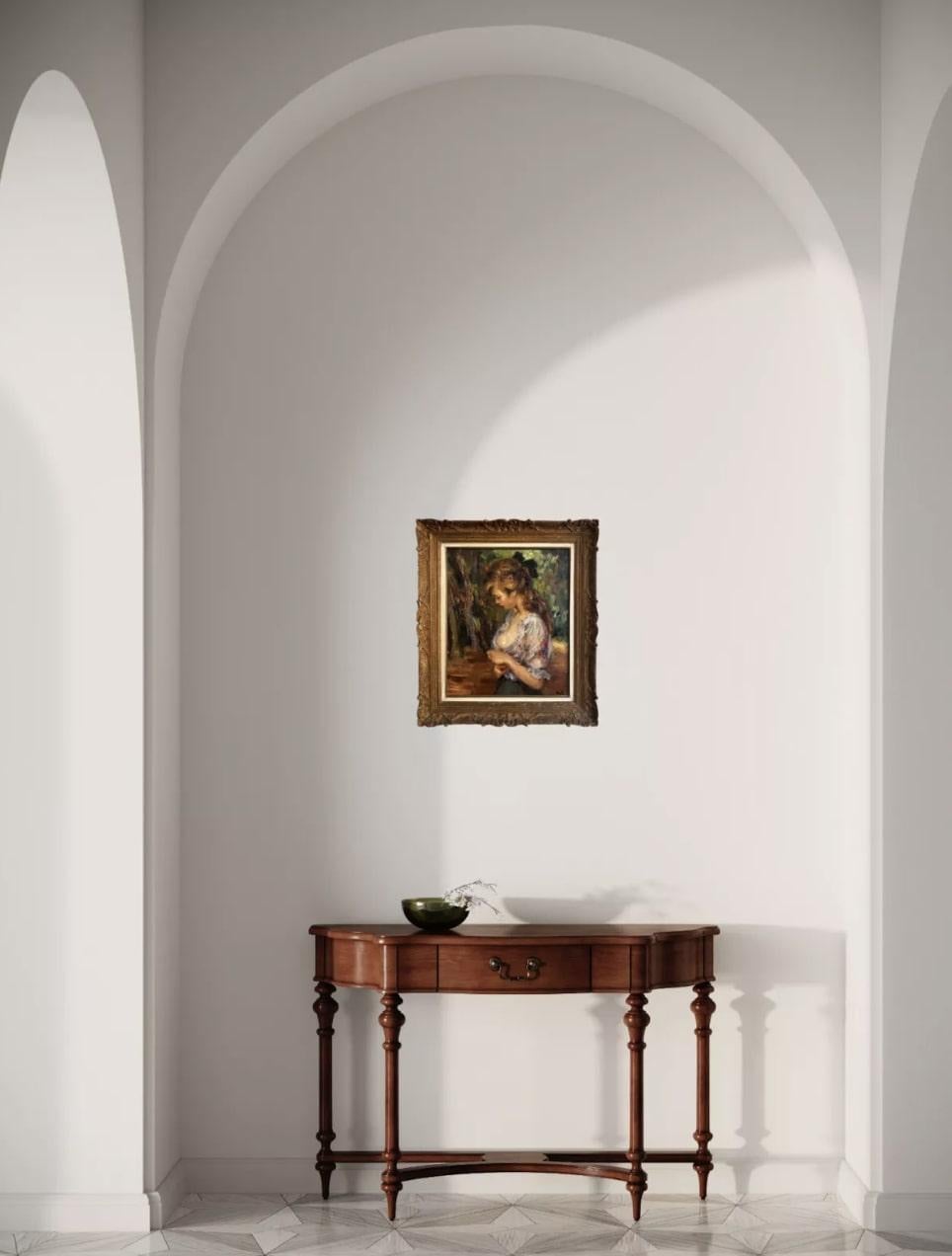 Claudine im Wald (Post-Impressionismus), Painting, von Marcel Dyf