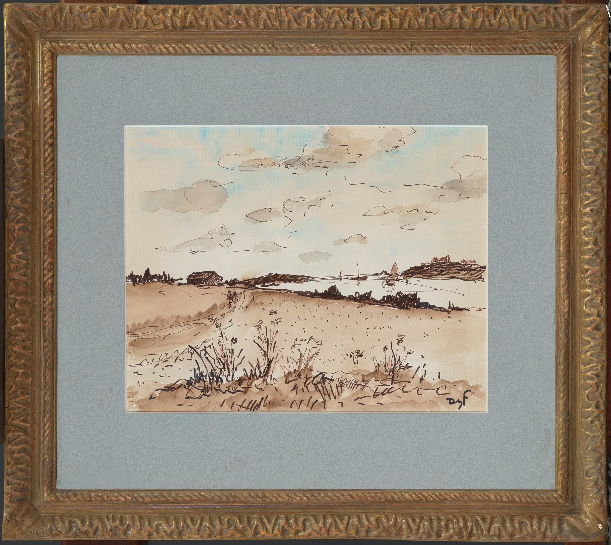 Marcel Dyf Landscape Painting - Estuary Landscape