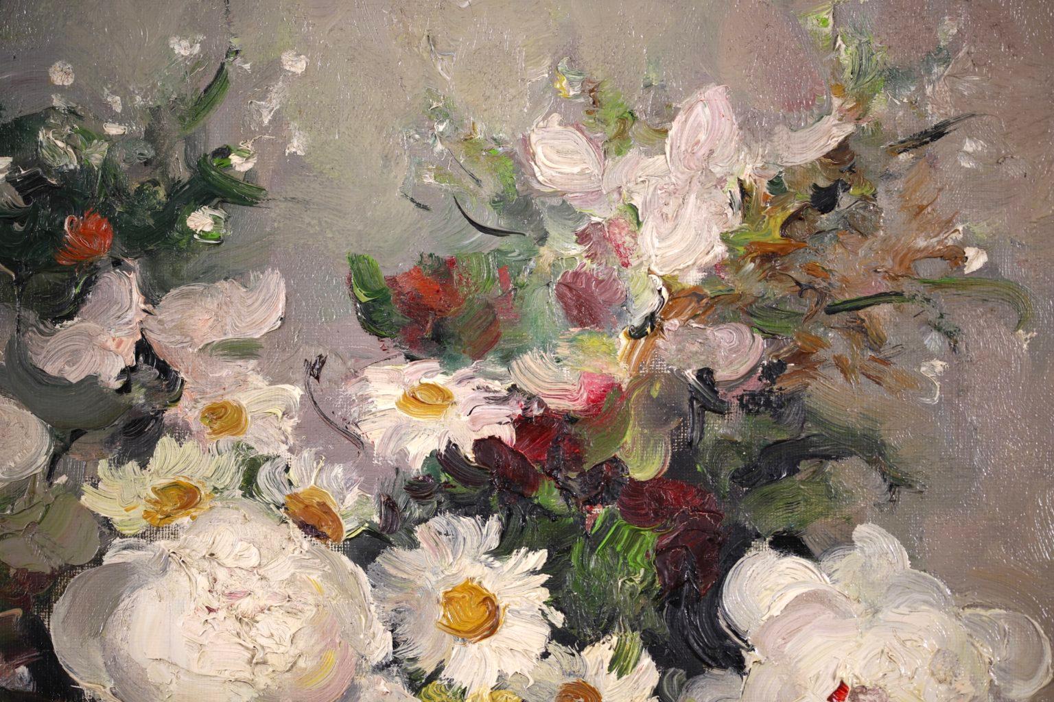 Fleurs dans une vase - Post Impressionist Oil, Still Life Flowers by Marcel Dyf 1