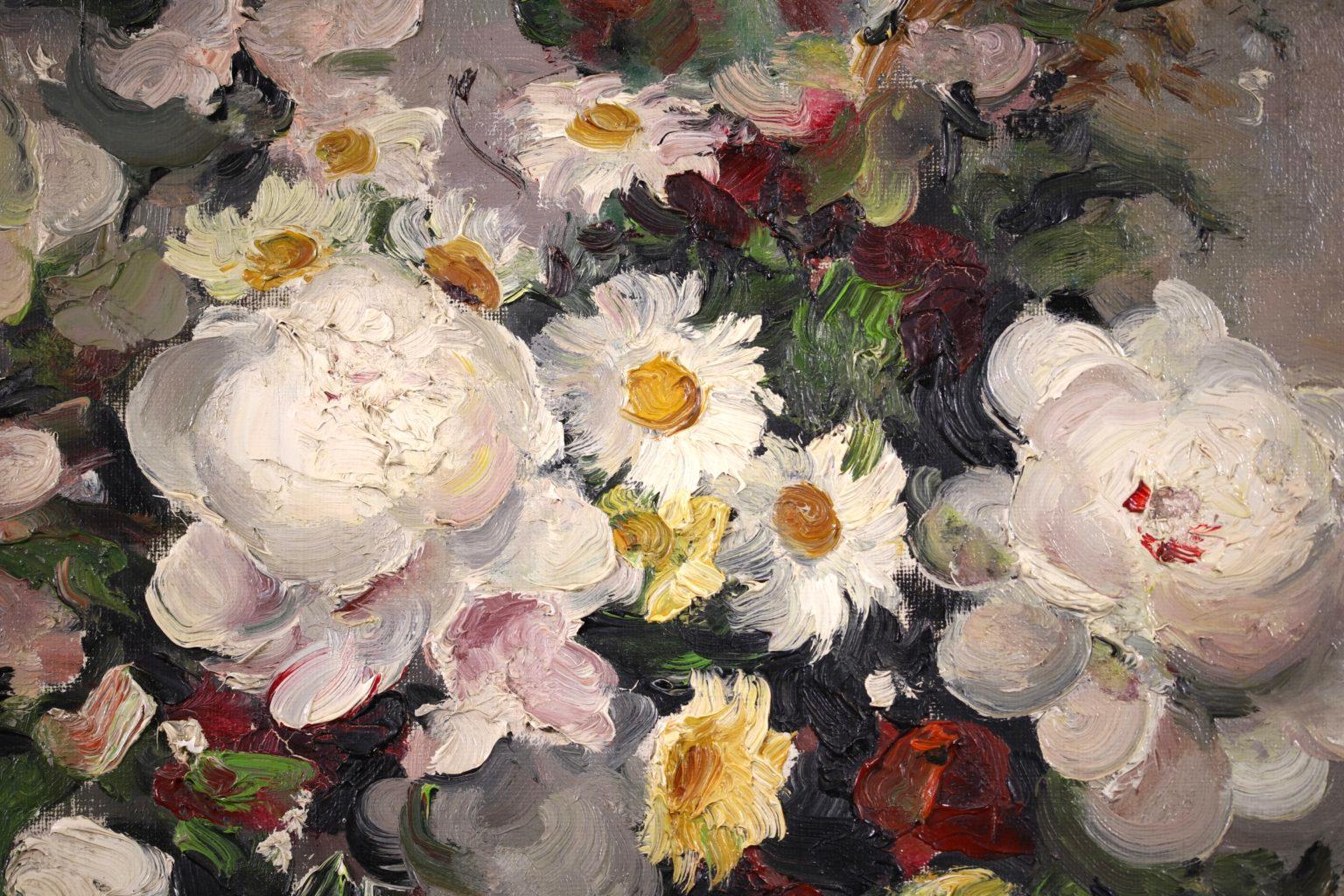 Fleurs dans une vase - Post Impressionist Oil, Still Life Flowers by Marcel Dyf 2