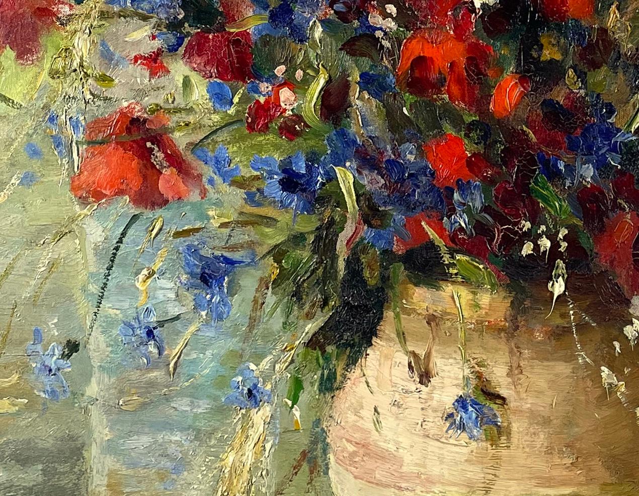 Fleurs des Champs - Marron Still-Life Painting par Marcel Dyf