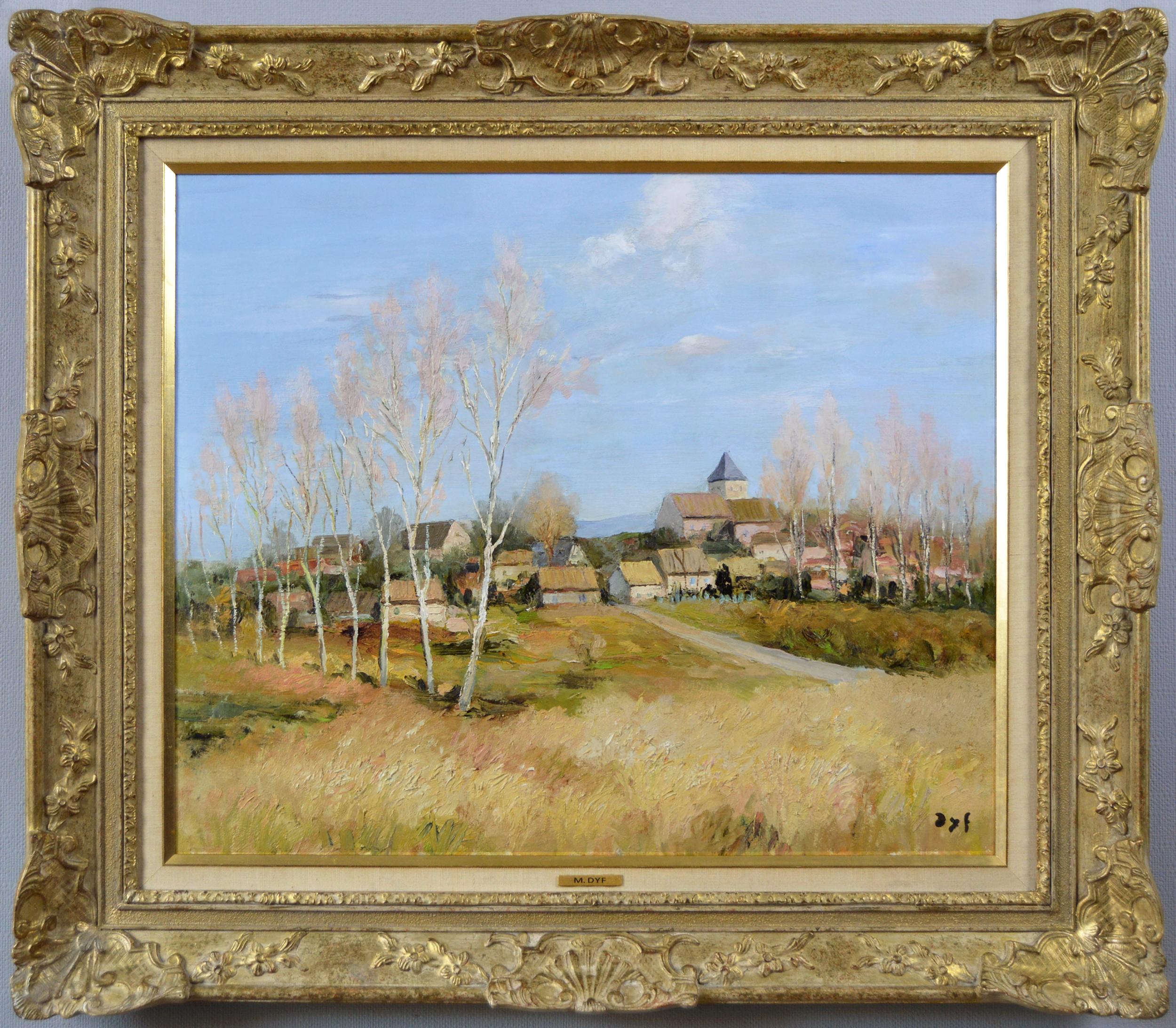Marcel Dyf Landscape Painting - French landscape oil painting of Neauphle-le-Chateau 