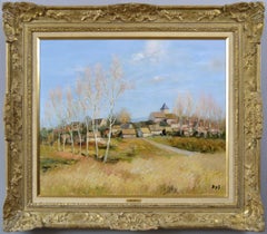 Peinture à l'huile de paysage français de Neauphle-le-Chateau