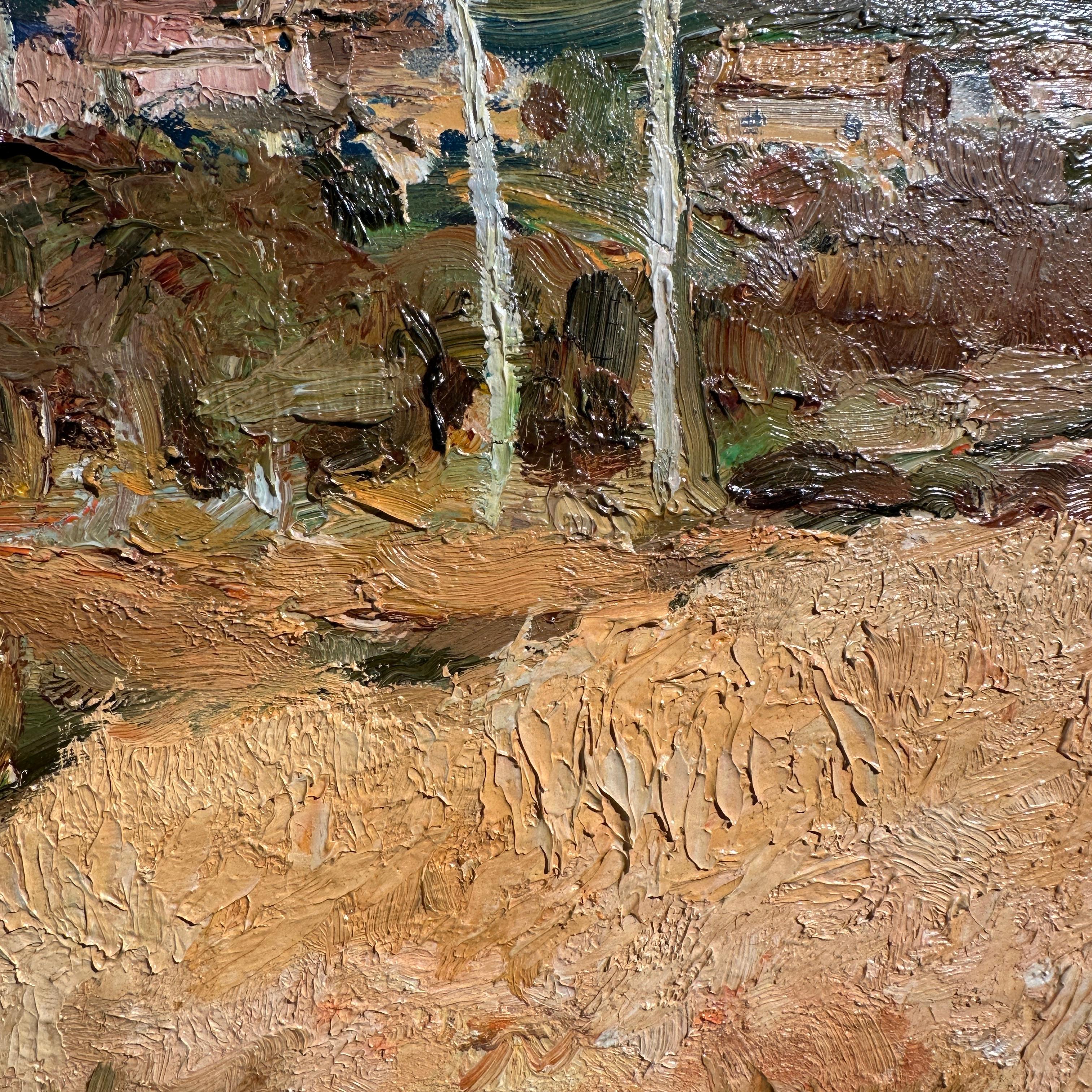 Die goldenen Farben der Provence Impressionistische Landschaftsmalerei aus Frankreich (Impressionismus), Painting, von Marcel Dyf