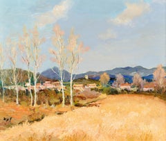 Golden Hues of the Provence Impressionist Country Landscape painting of France
