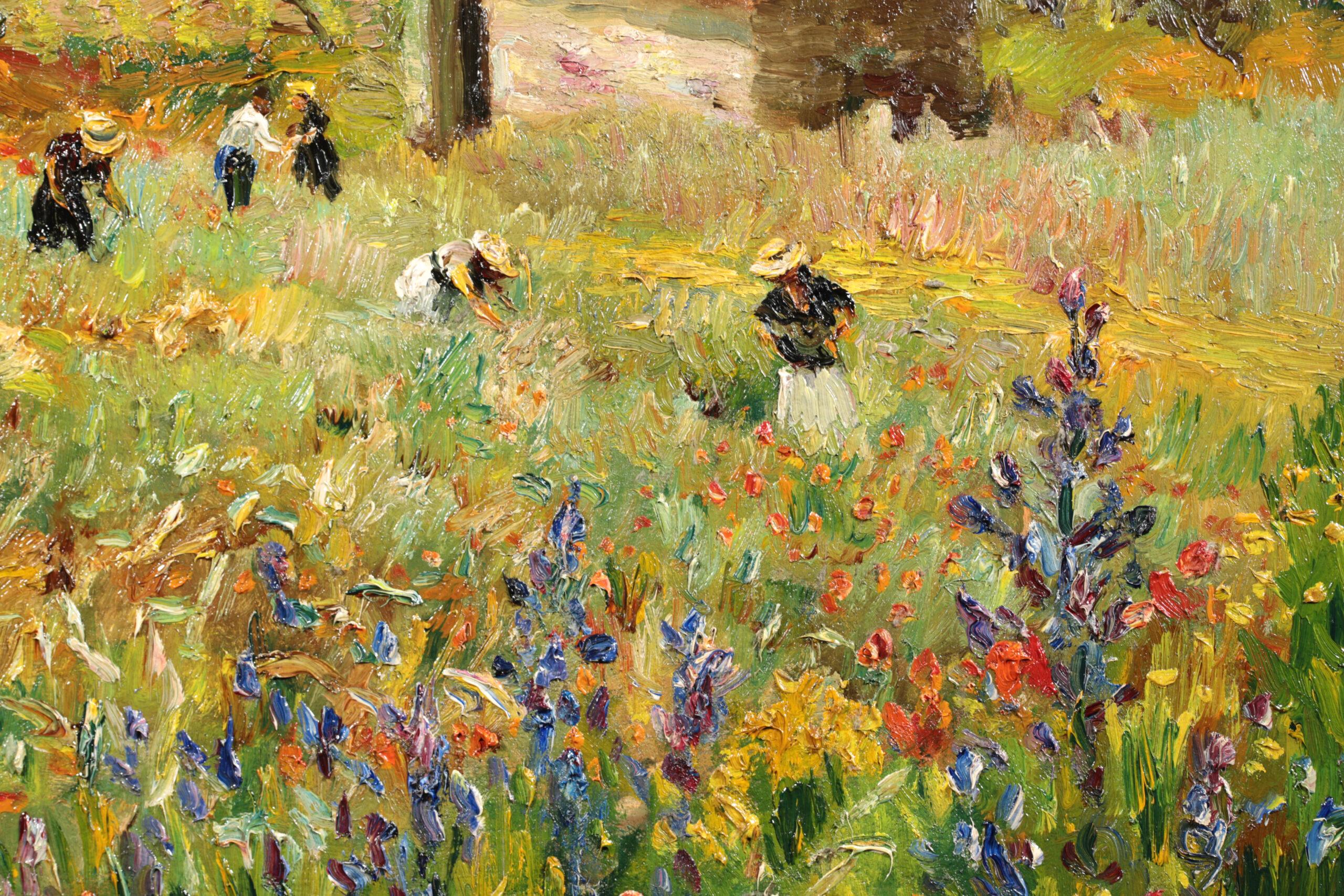 Le champ de coquelicots - Post Impressionist Landscape Oil Painting - Marcel Dyf For Sale 7