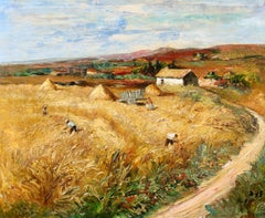 Le Moisson - Provence - Huile de paysage post-impressionniste de Marcel Dyf