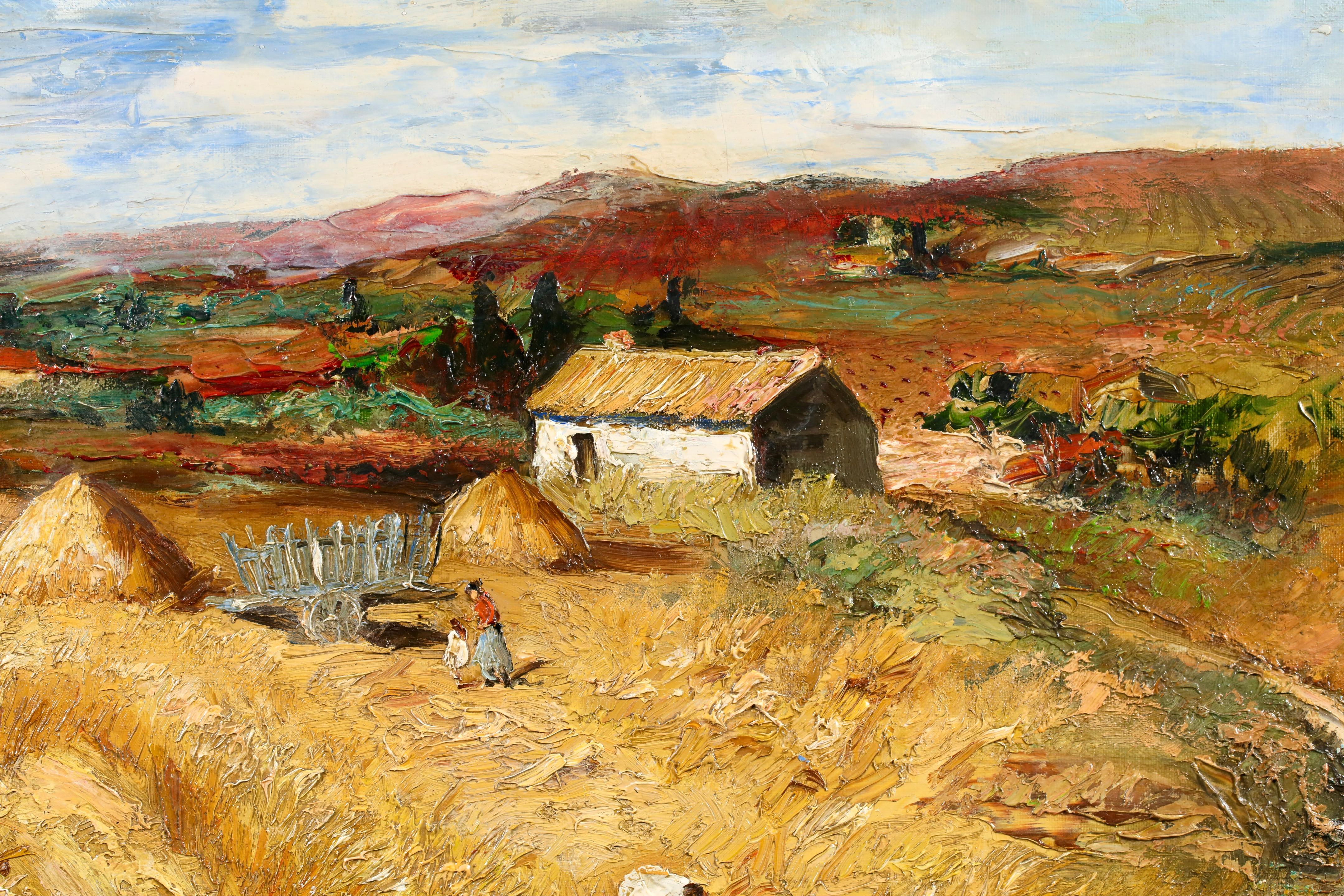 Le Moisson - Provence - Post Impressionist Landscape Oil by Marcel Dyf For Sale 2