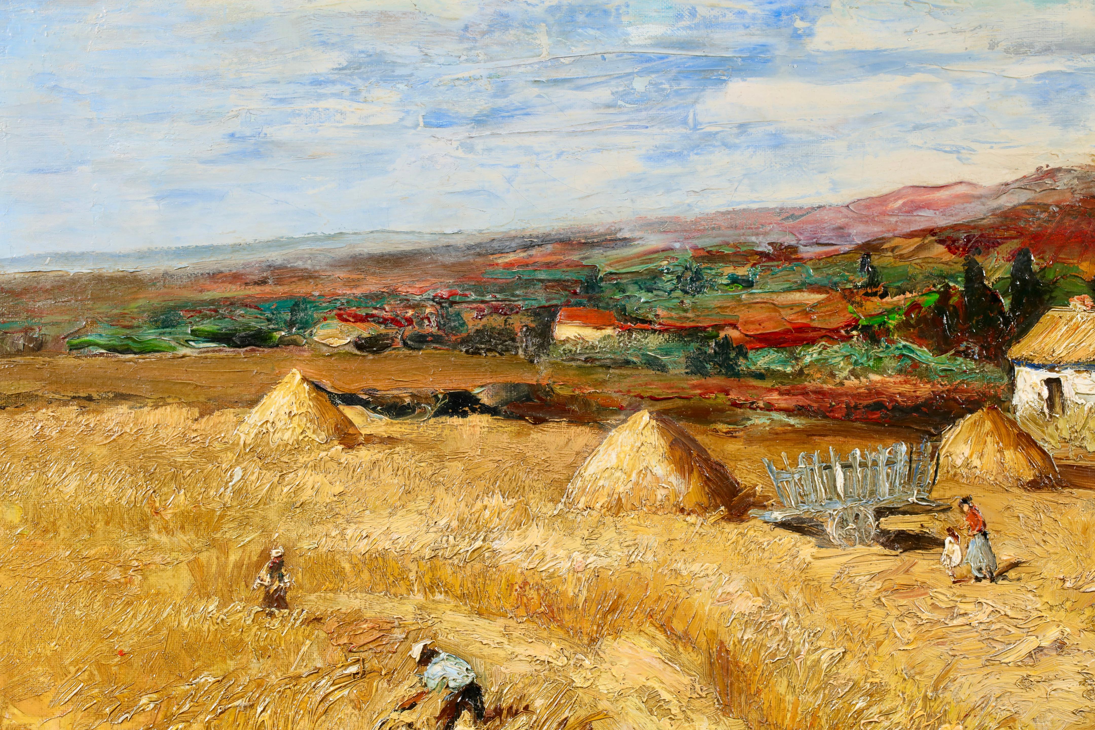 Le Moisson - Provence - Post Impressionist Landscape Oil by Marcel Dyf For Sale 3