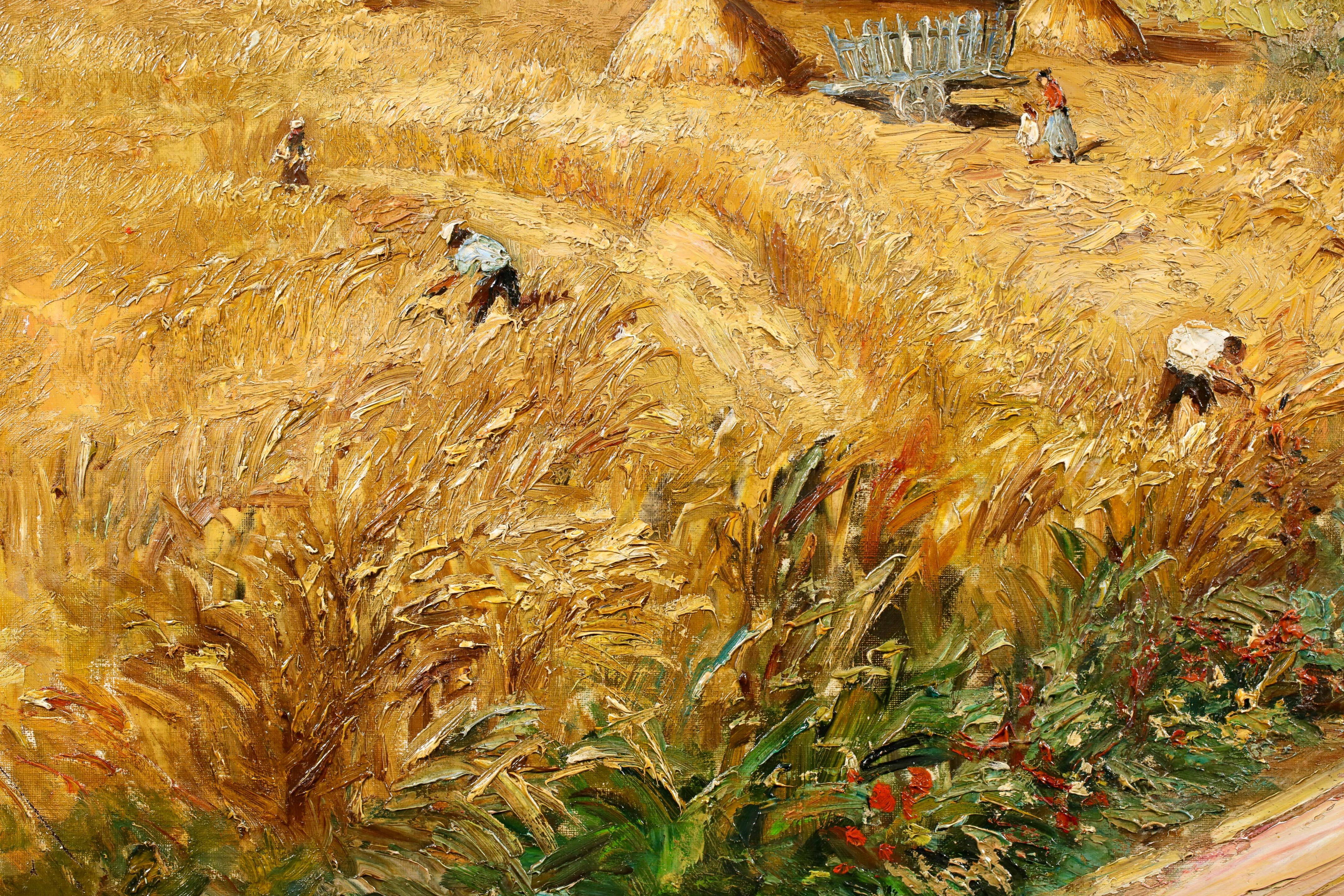 Le Moisson - Provence - Post Impressionist Landscape Oil by Marcel Dyf For Sale 8