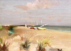 Sand Dunes at the Beach - Post Impressionist Oil, Sea Landscape by Marcel Dyf
