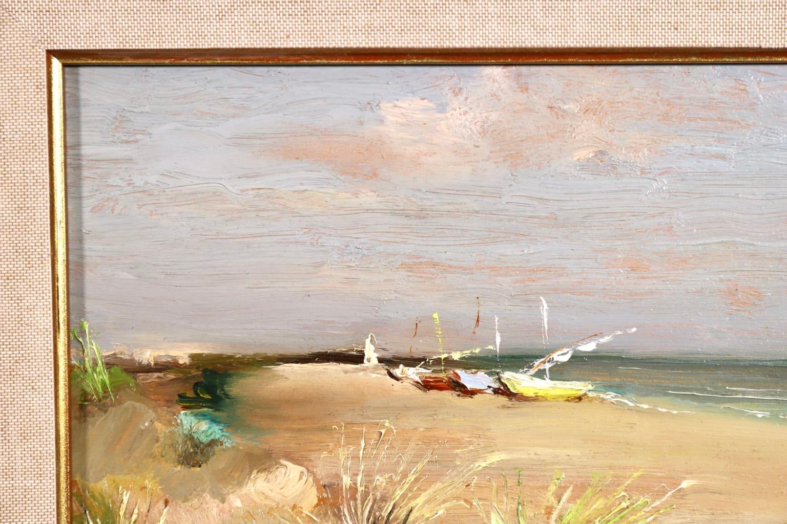 Sand Dunes at the Beach - Post Impressionist Oil, Sea Landscape by Marcel Dyf 1