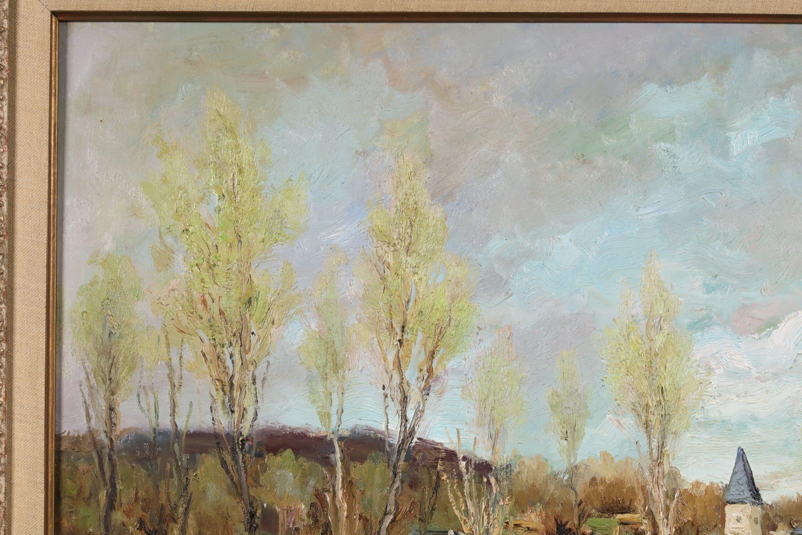 L'Eure en Normandie - Paesaggio post impressionista dipinto a olio da Marcel Dyf 2