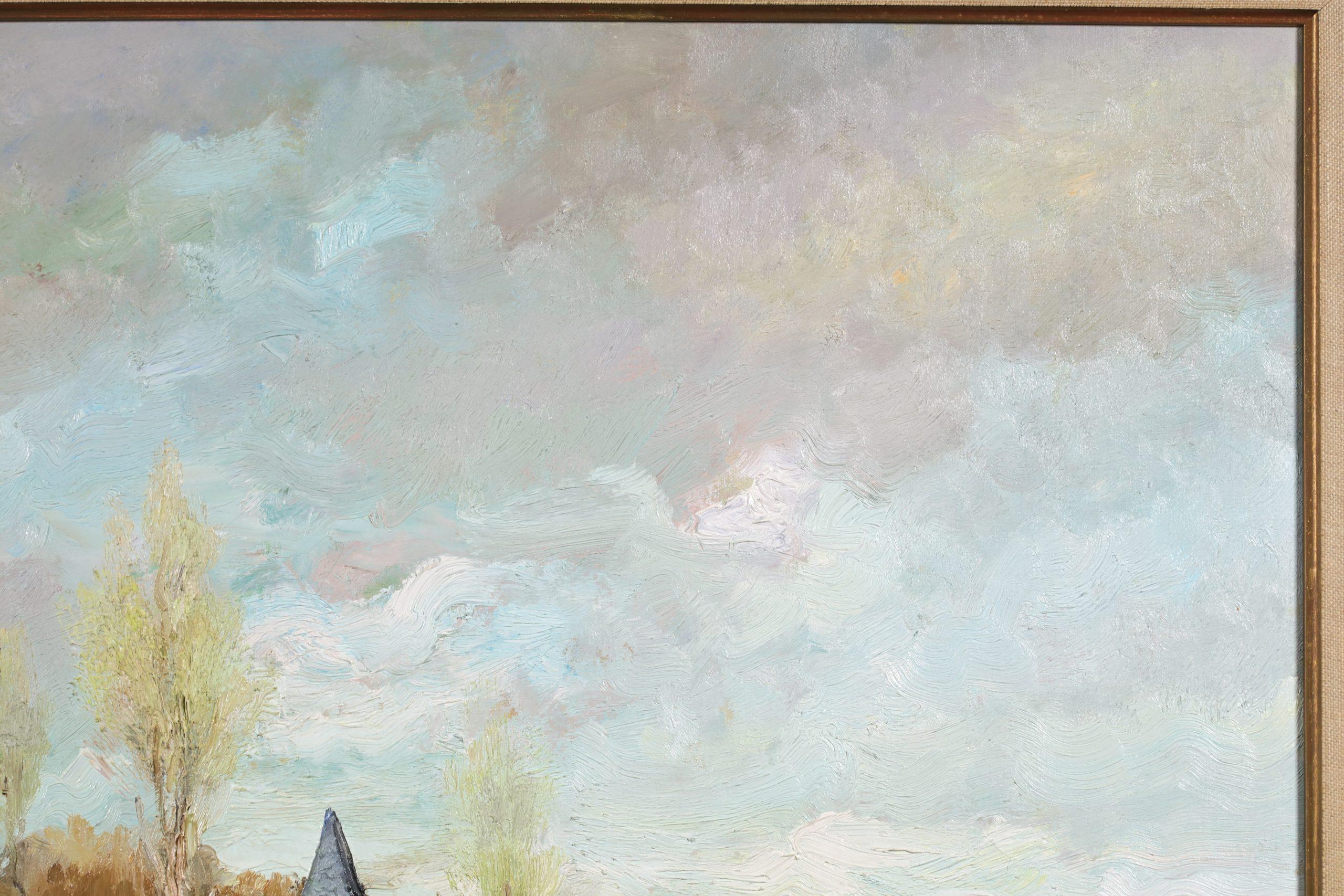 L'Eure en Normandie - Paesaggio post impressionista dipinto a olio da Marcel Dyf 3