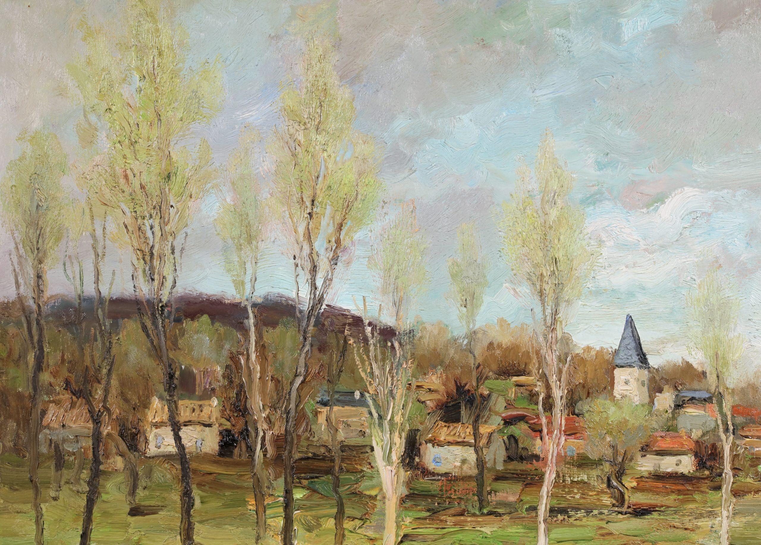 L'Eure en Normandie - Paesaggio post impressionista dipinto a olio da Marcel Dyf 4