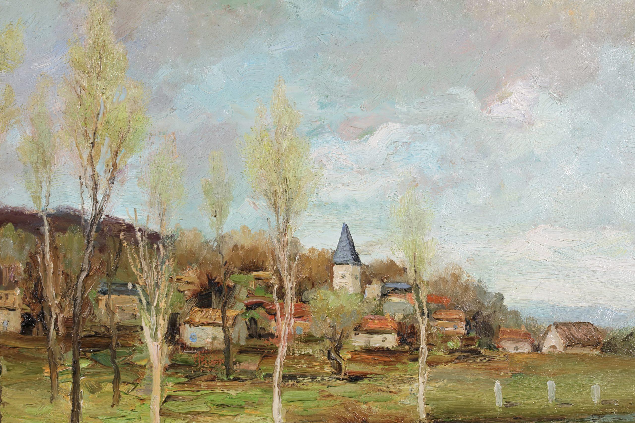 L'Eure en Normandie - Paesaggio post impressionista dipinto a olio da Marcel Dyf 5