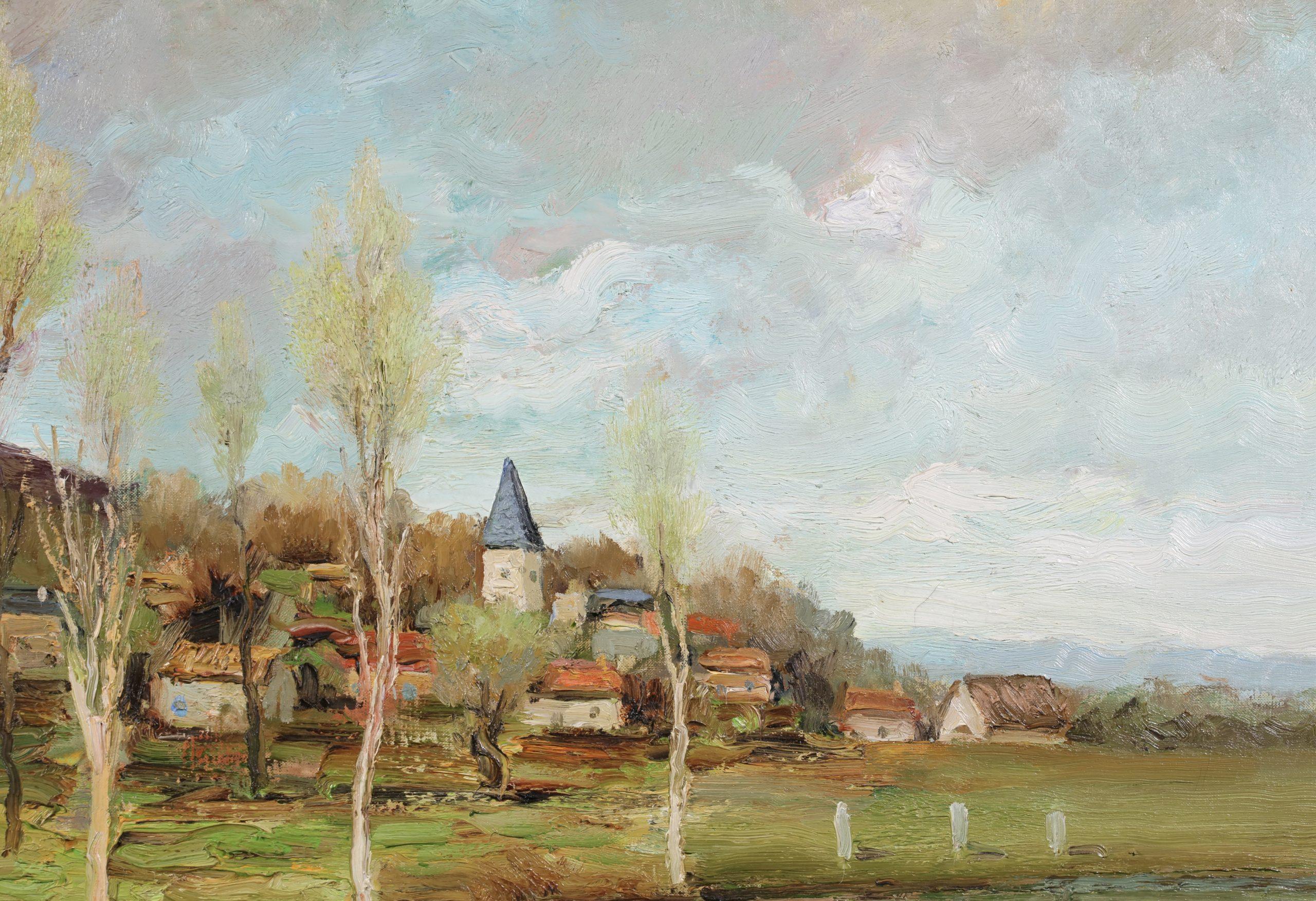 L'Eure en Normandie - Paesaggio post impressionista dipinto a olio da Marcel Dyf 6