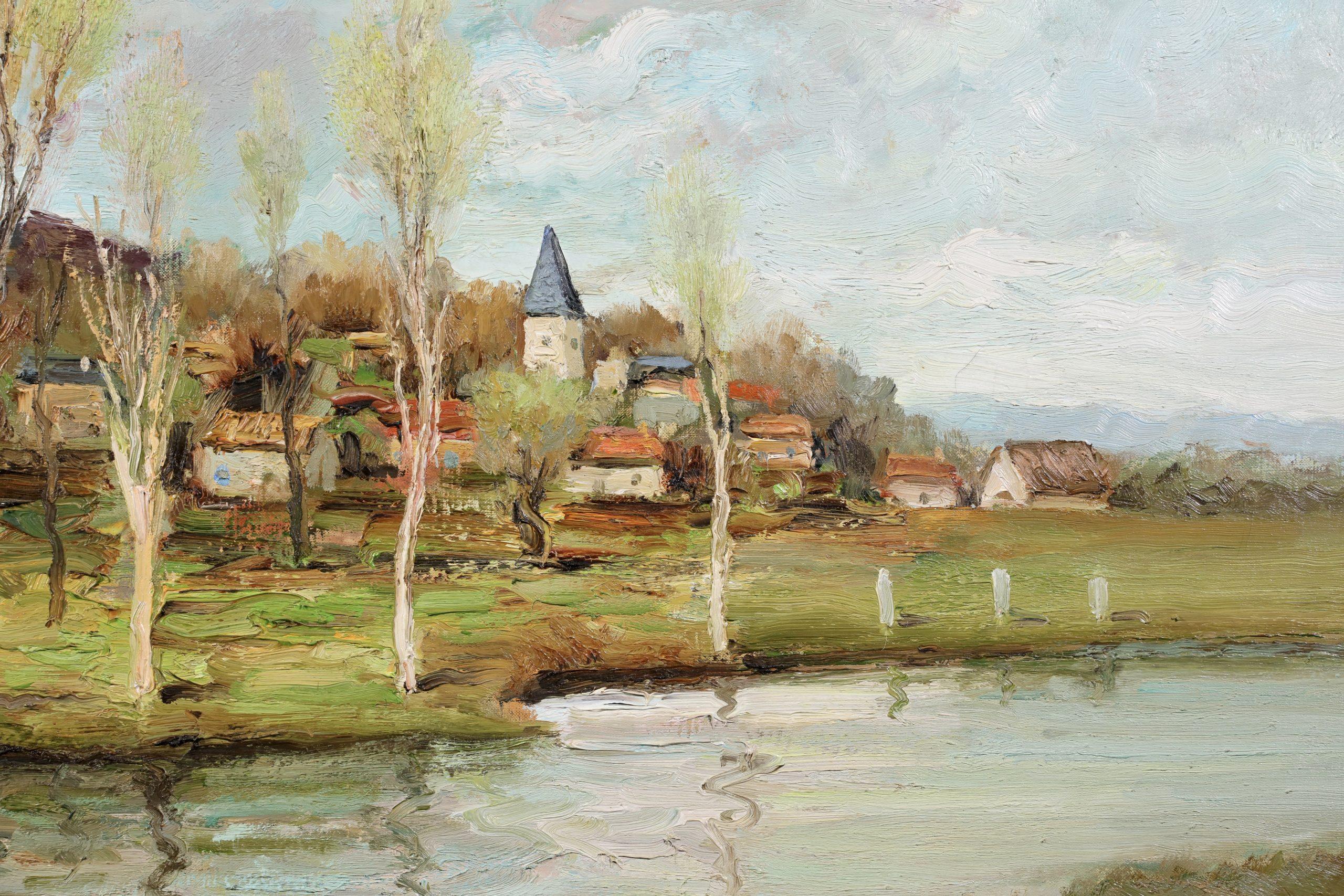 L'Eure en Normandie - Paesaggio post impressionista dipinto a olio da Marcel Dyf 7
