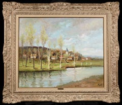 L'Eure en Normandie - Post Impressionist Landscape Oil Painting by Marcel Dyf