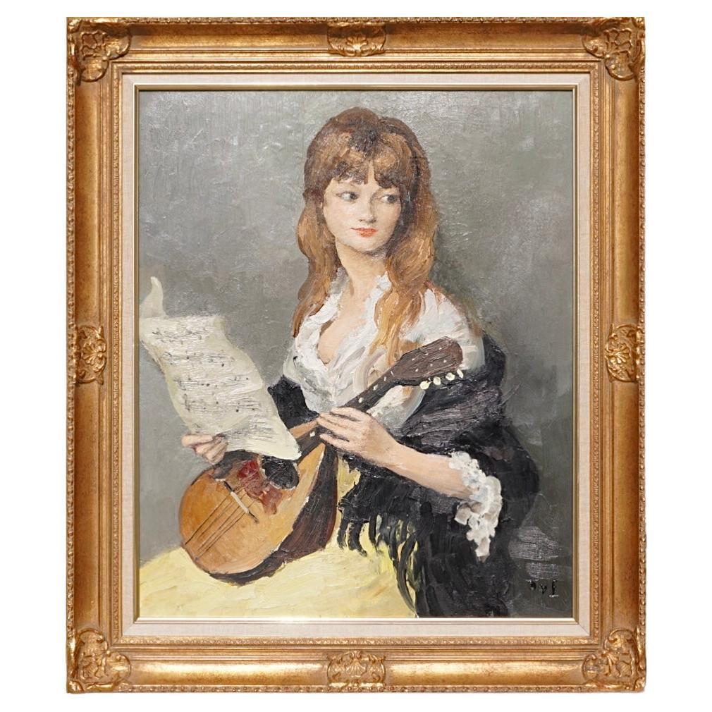 Marcel Dyf (francese, 1899-1985) Leçon de musique; Lezione di musica
Circa 1965, Olio su tela 
Dimensioni: 29 x 24 pollici (73,0 x 61,0 cm) 
Con cornice: 36 x 31 pollici
Firmato in basso a destra: Dyf Titolato sulla barella: Leçon de musique   

Un