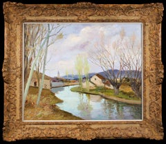 Mauldre au debut de Printemps - Postimpressionistische Landschaft Öl von Marcel Dyf