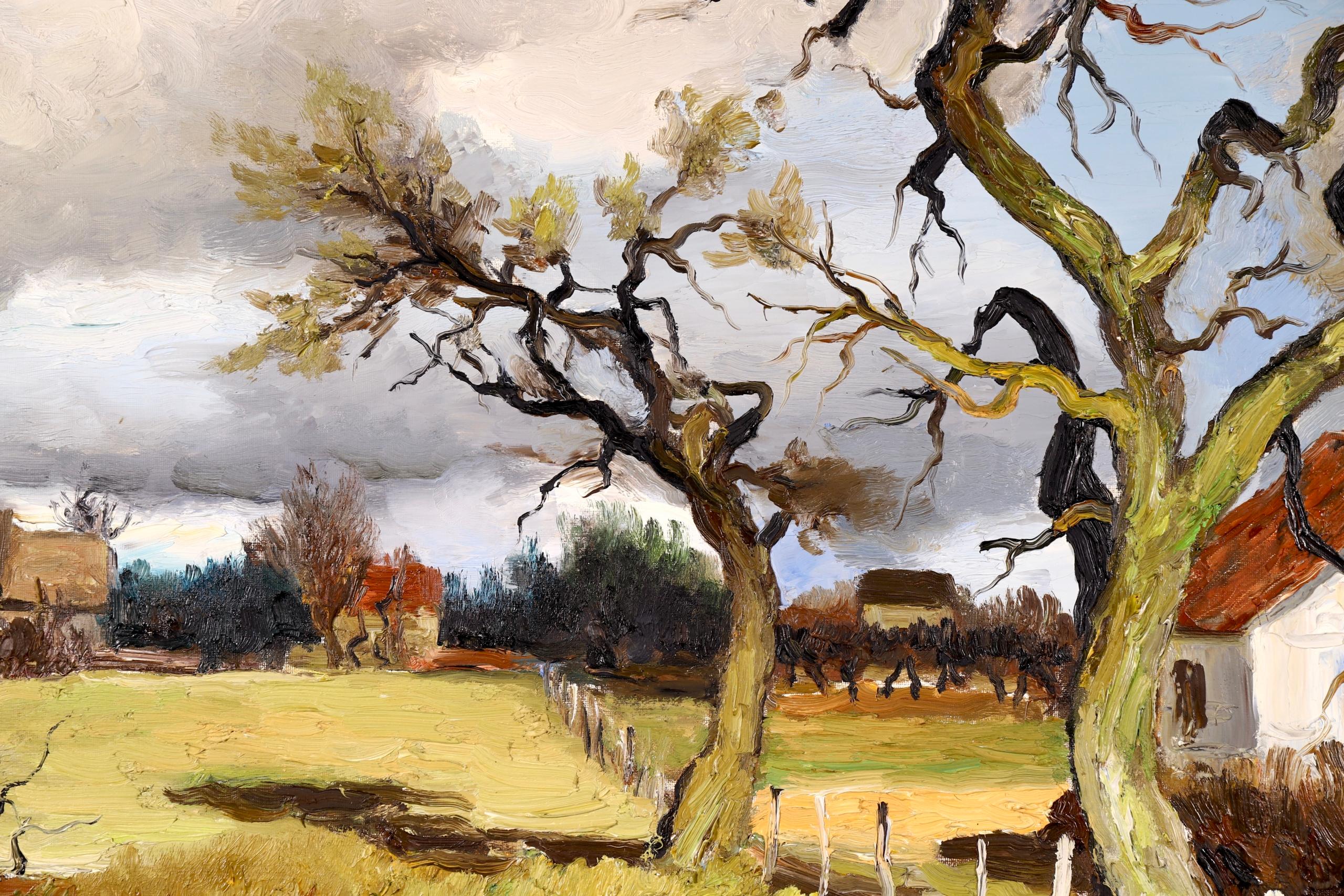 Old Pear Trees - French Post Impressionist Oil, Winter Landscape by Marcel Dyf 1