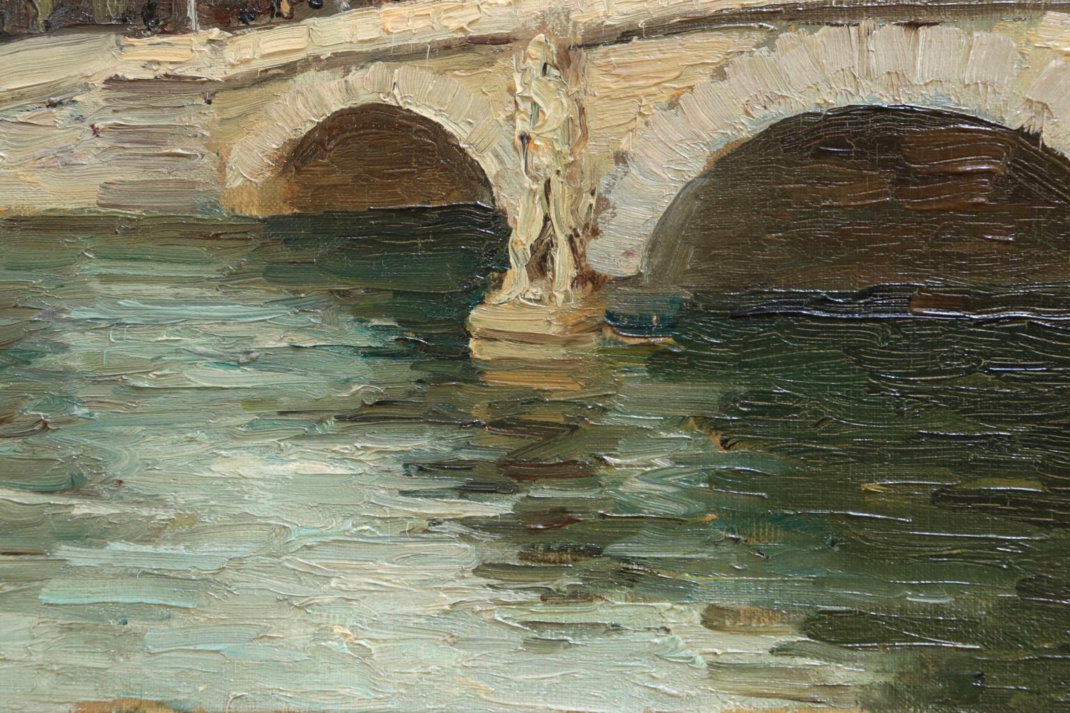 Pont de l'Alma - Post Impressionist Oil, River in Cityscape by Marcel Dyf 1
